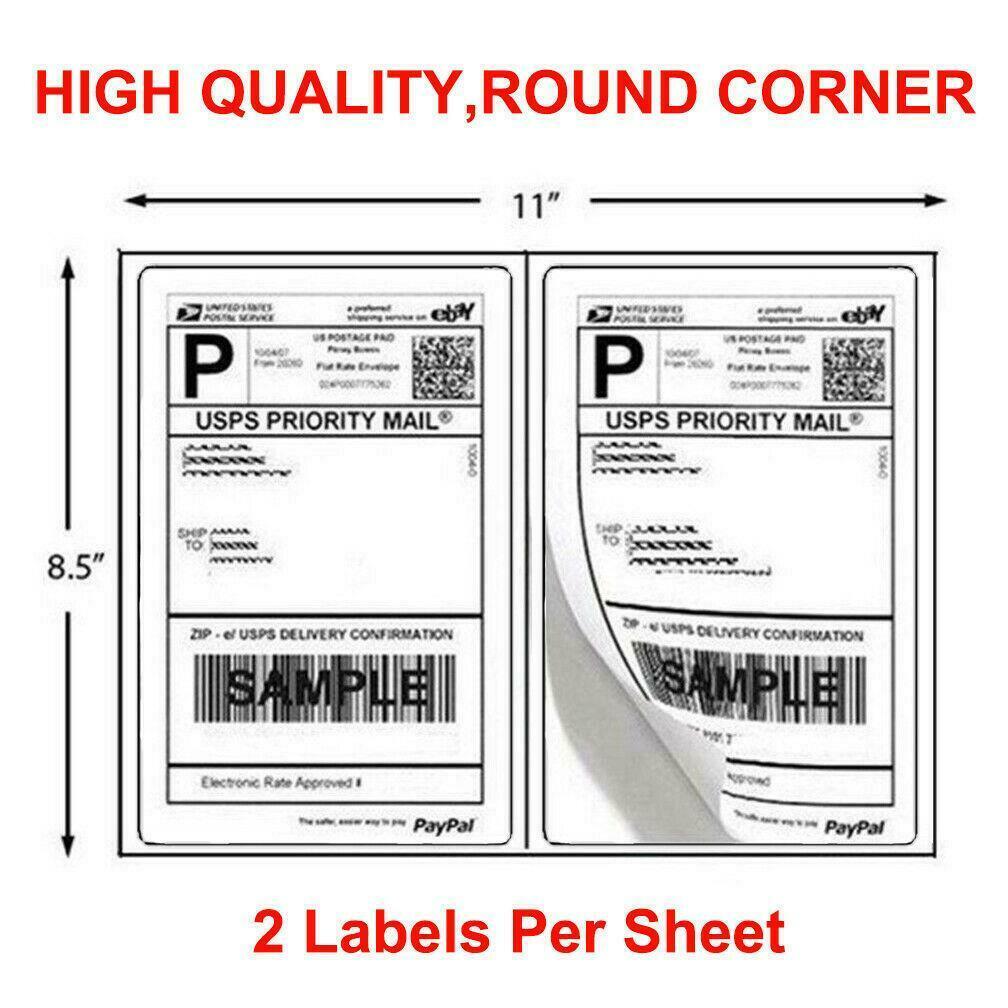 1000 8.5″ X 5.5″ Half Sheet Self Adhesive Premium Round Corner Shipping Labels