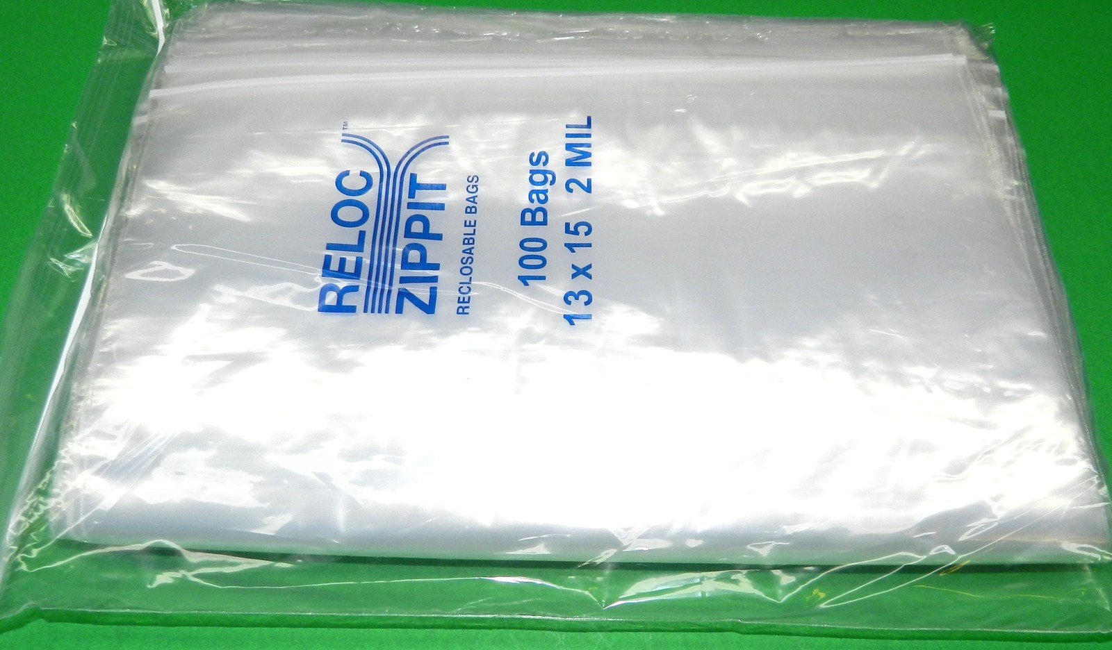 Large Reloc Zippit 13 x 15″ Clear Reclosable Bags Top Lock 2mil Jumbo Size 100pc