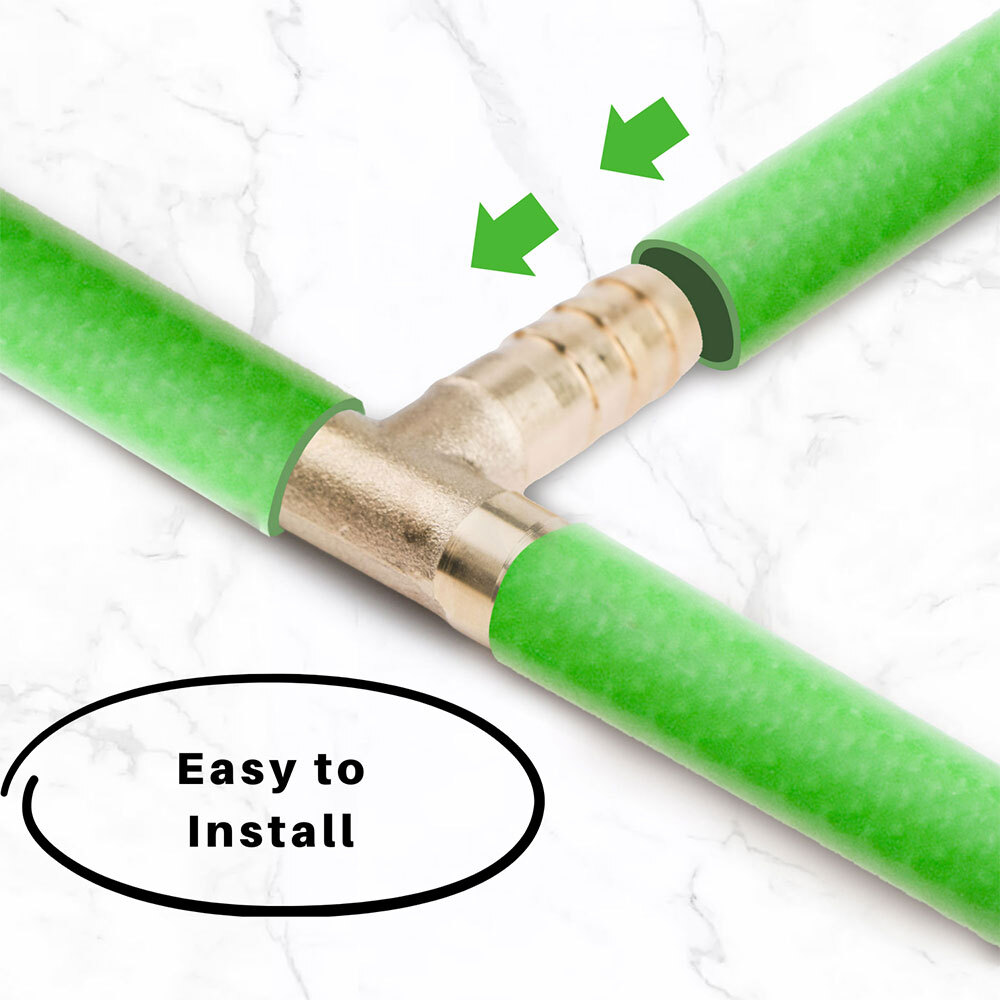 5PCS- 3/8 HOSE BARB TEE Brass Pipe 3 WAY T Fitting Thread Gas Fuel Water Air-