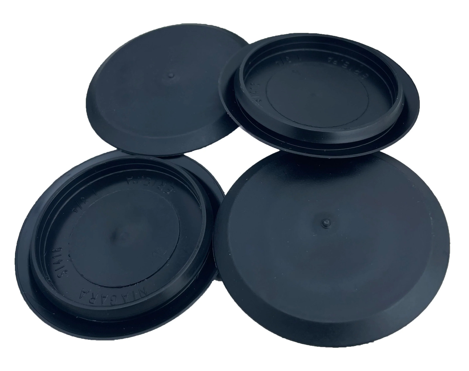4 Pack New Genuine Niagara Brand Flexible 1-3/4″ Black Plastic Hole Plugs S1416