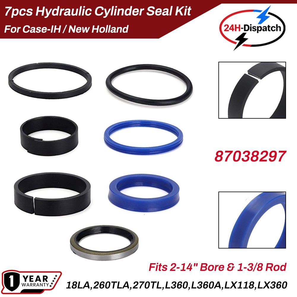87038297 Hydraulic Cylinder Seal Kit For New Holland Case 18LA 260TLA L360 7pcs