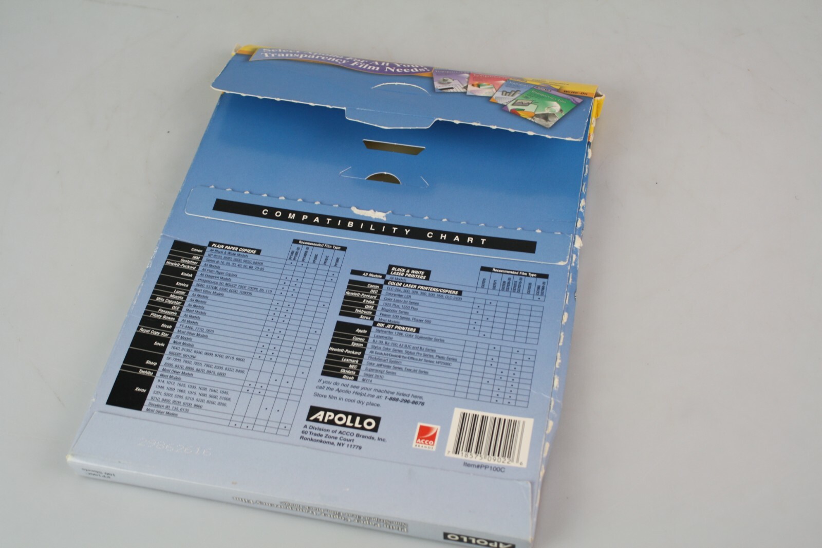 Apollo Transparency Film – Letter – 8.50″ X 11″ – 45 / Box – Clear (PP100C)