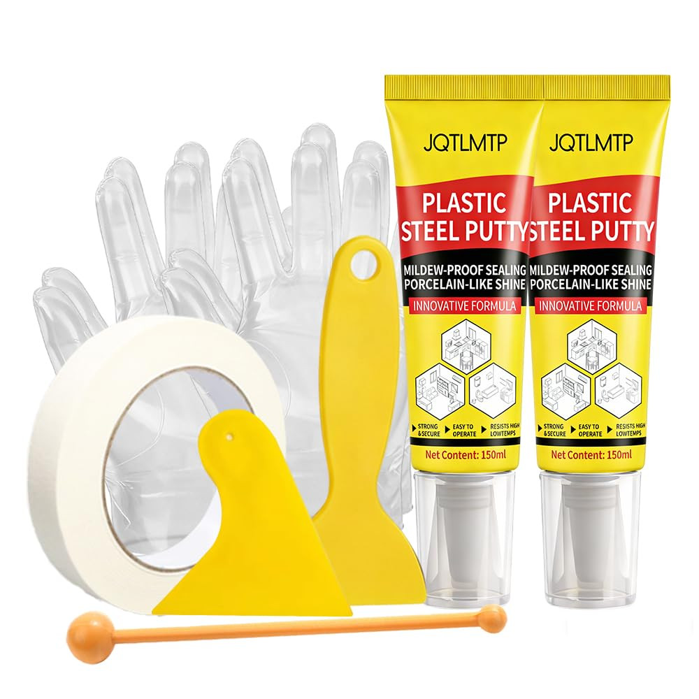 2-Pack, 150Ml Each Plastic Steel Mud Waterproof Silicone Sealant Caulk, Fast Cur