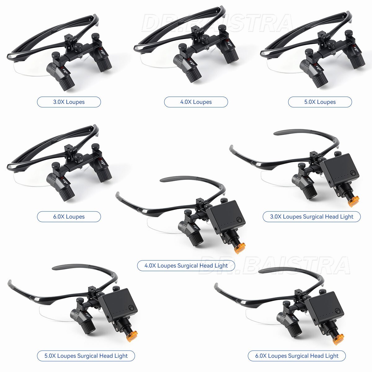 2.5.0X-6.0X Dental Medical Surgical Ergo Binocular Loupes /5W LED Head Light