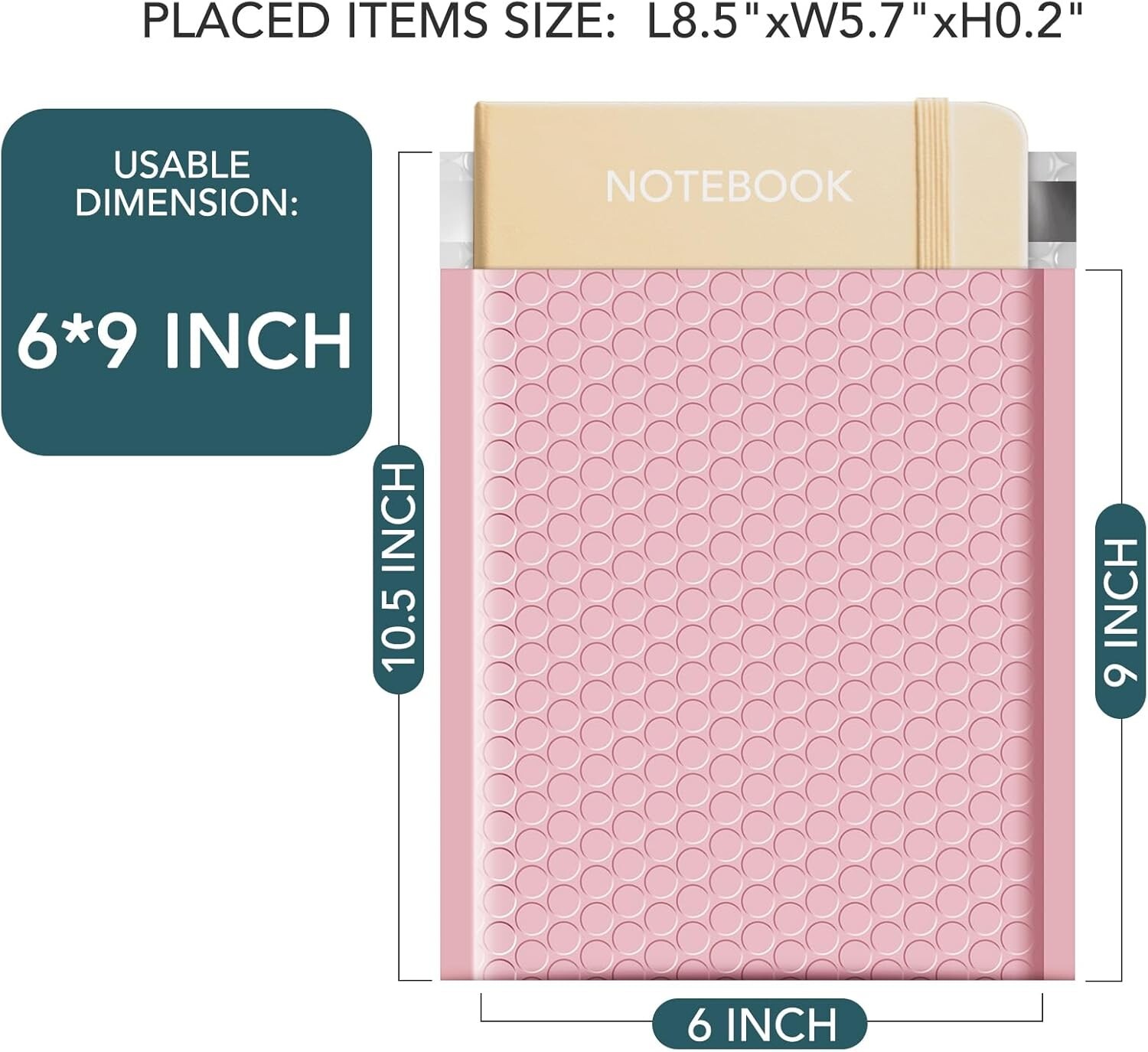 Light Pink Bubble Mailers 6×10 100pcs Thick Padded Envelope 6×9 Mailing Bags #0