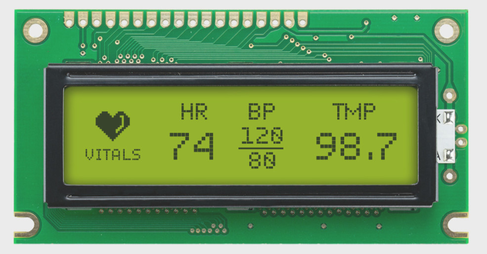 Newhaven Display 122×32 Graphic LCD / 5.0V STN+ Yellow-Green / Yellow-Green Back