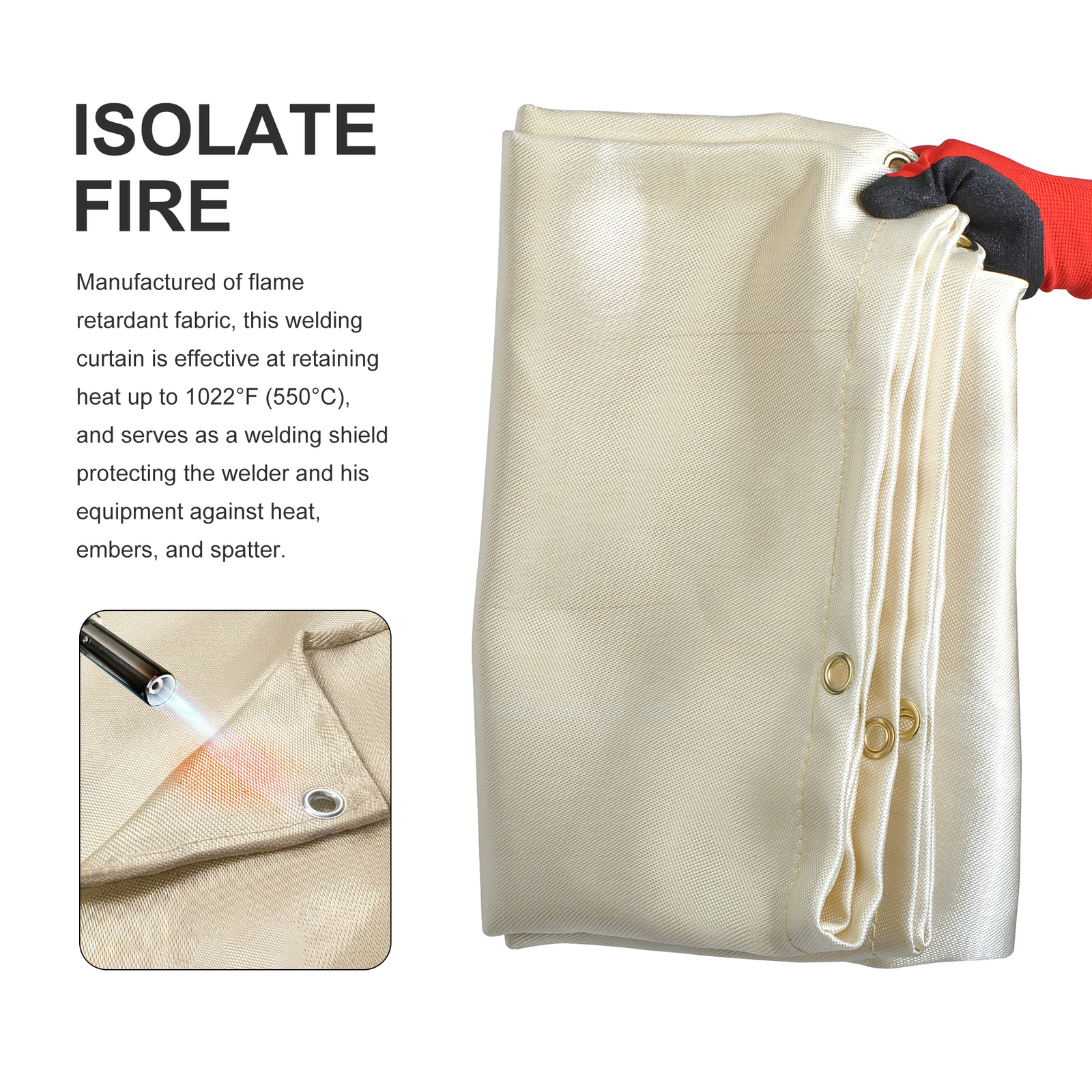 Welding Blanket | 4′ x 6′ Fire Flame Retardant Fiberglass Safety Shield Grommets