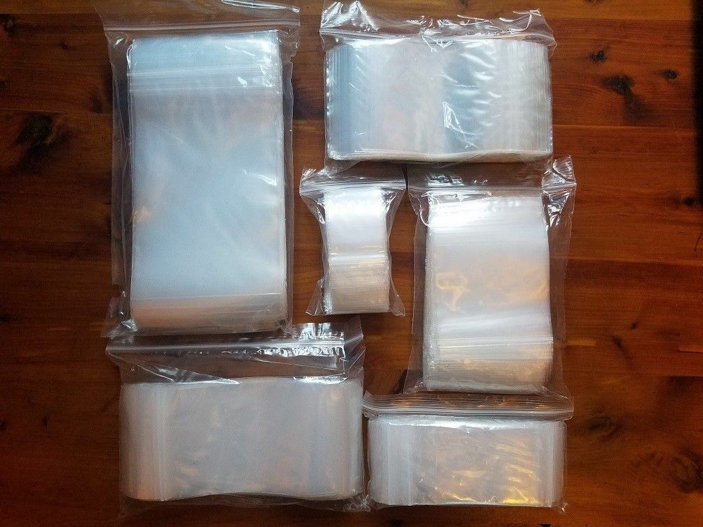Clear Reclosable Zip Seal Plastic 2-Mil Bags Jewelry Zipper Top Lock Baggies