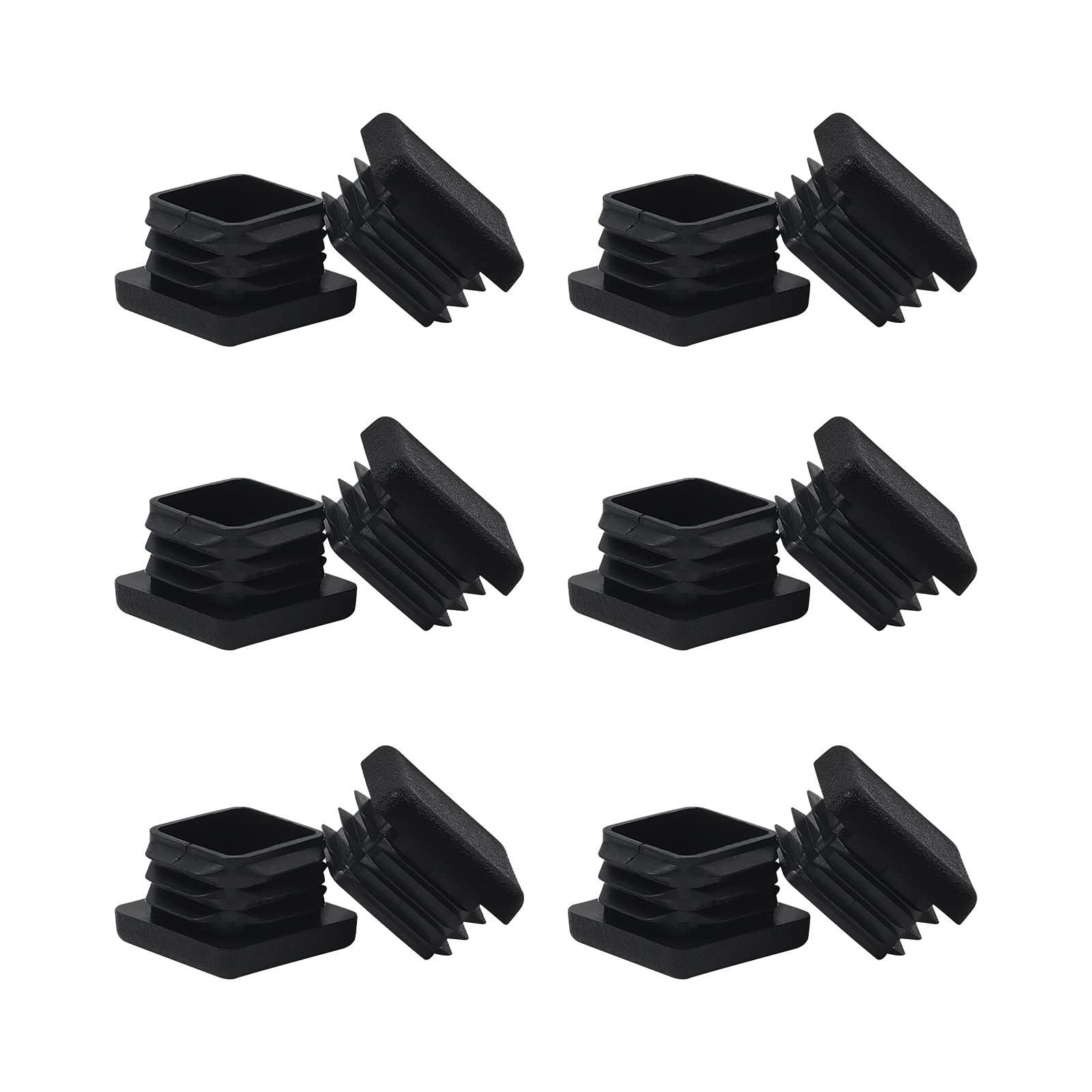 1 1×1 Square Tube End Cap Plastic Plugs 12 Pack, 1×1 1 Inch Square Tubing Plu…