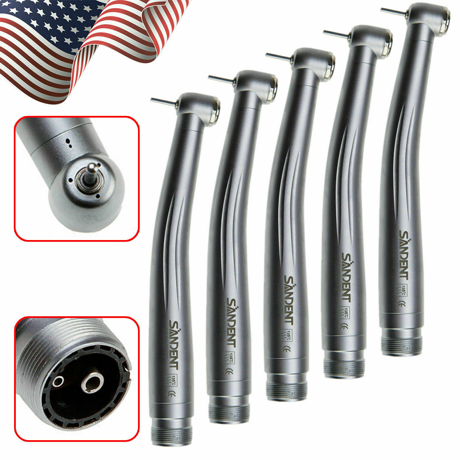 5*Dental High Speed Handpiece Standard Head 2 Hole Borden fit NSK PANA MAX