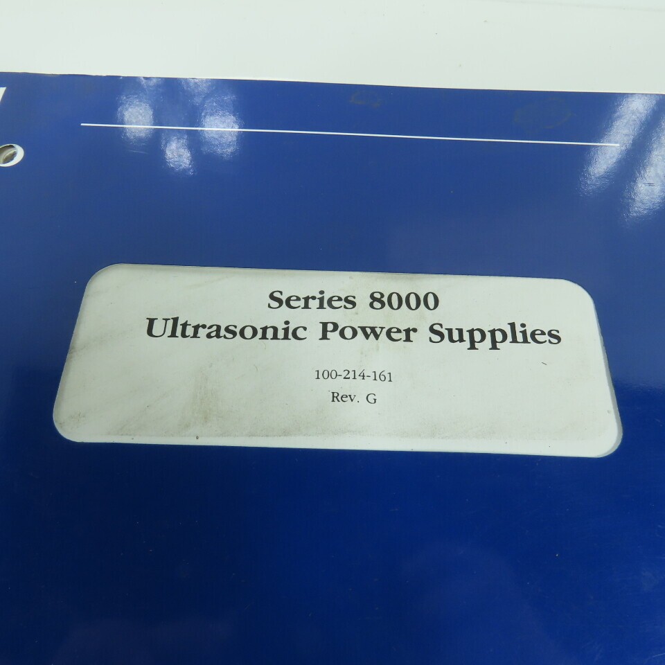 Branson Series 8000 Ultrasonic Power Supply Operator Manual & Addendum Lot Of 2
