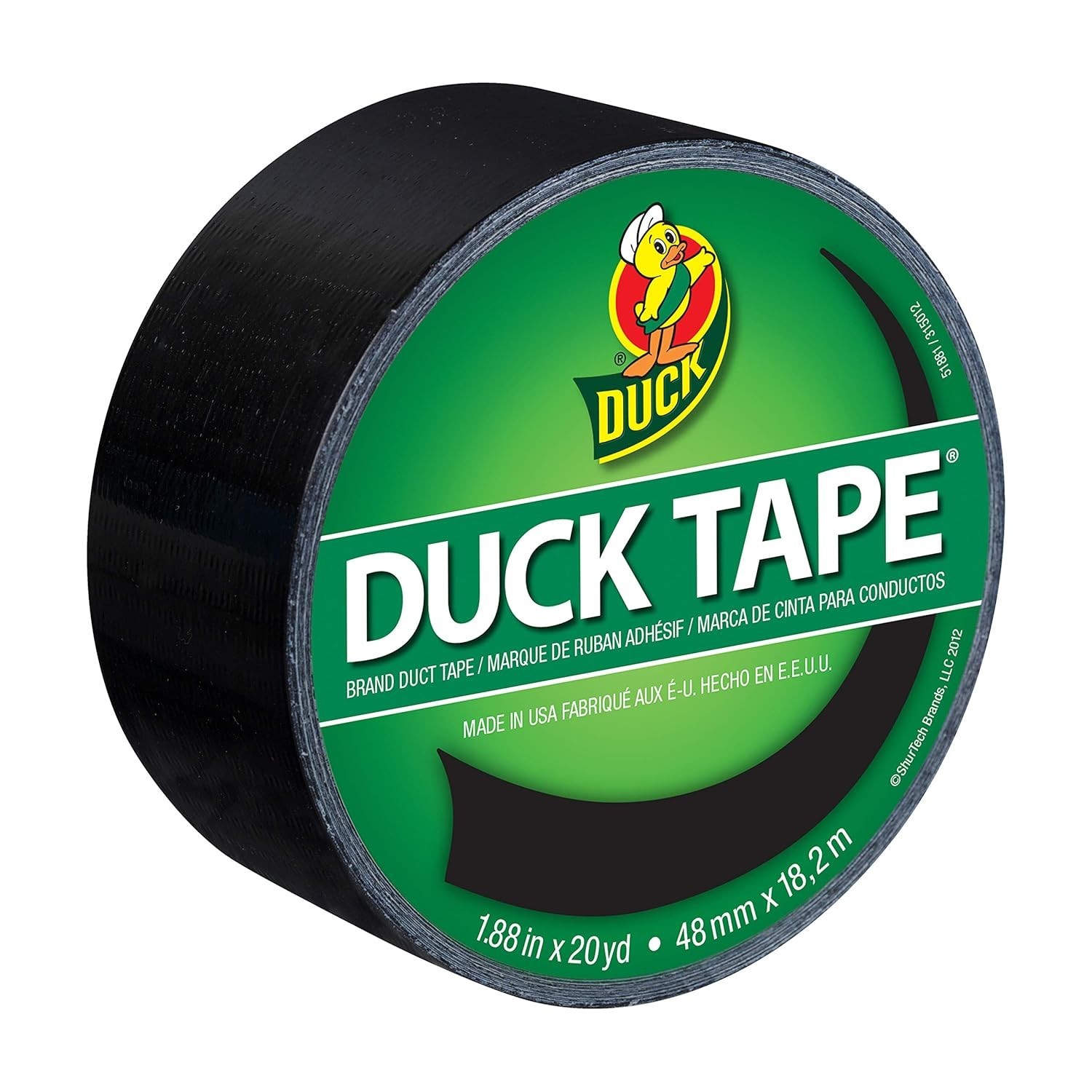 Duck Brand Color Duct Tape, Single Roll, Black