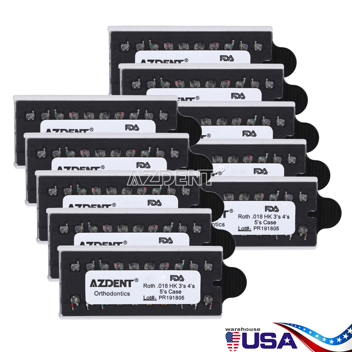 AZDENT Dental Ortho MIM Monoblock Bracket Braces Mini Roth/ MBT 018/ 022 Hook345