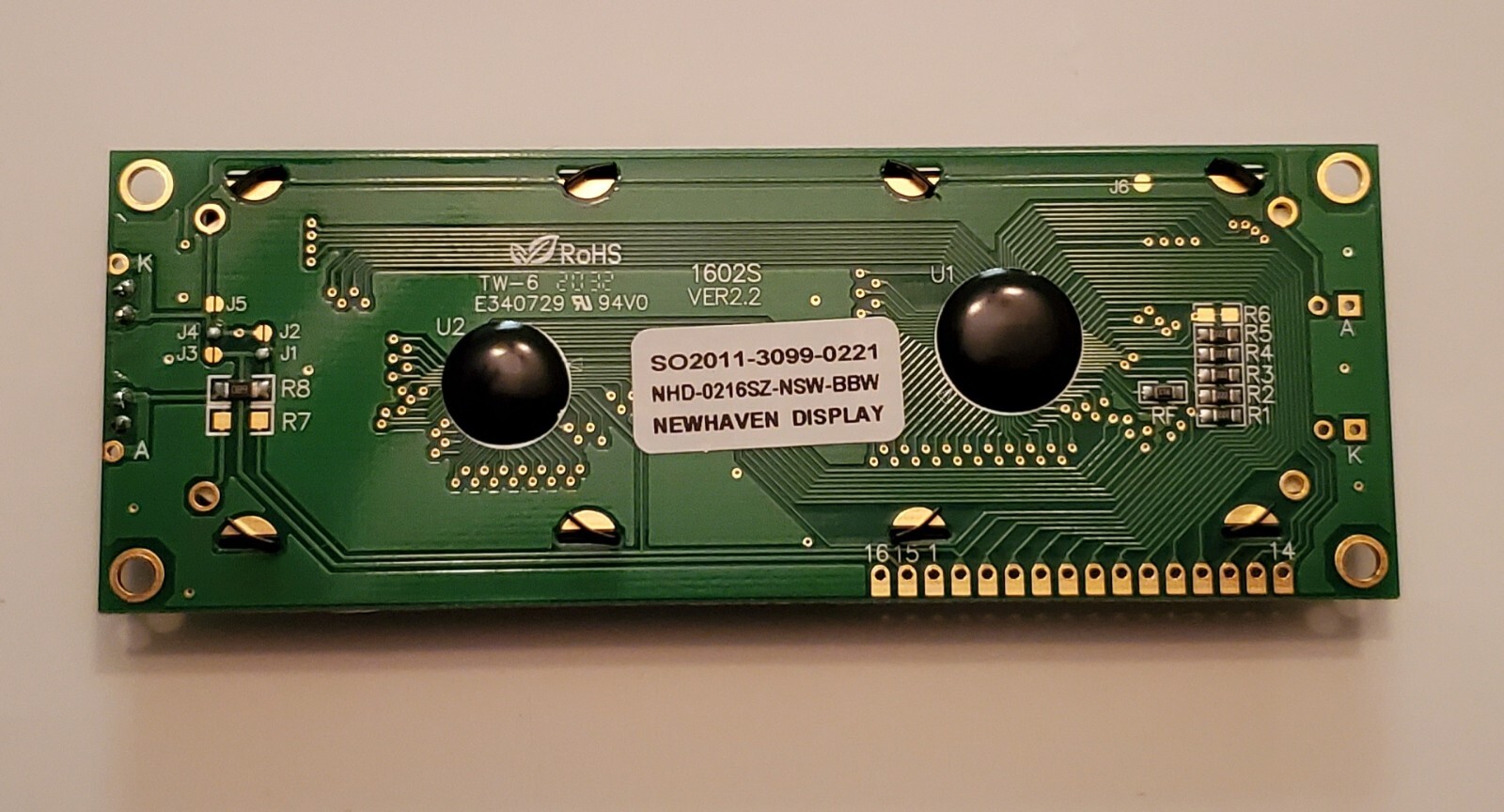 Newhaven Display NHD-0216SZ-NSW-BBW LCD Character Display – 2 x 16 Characters…