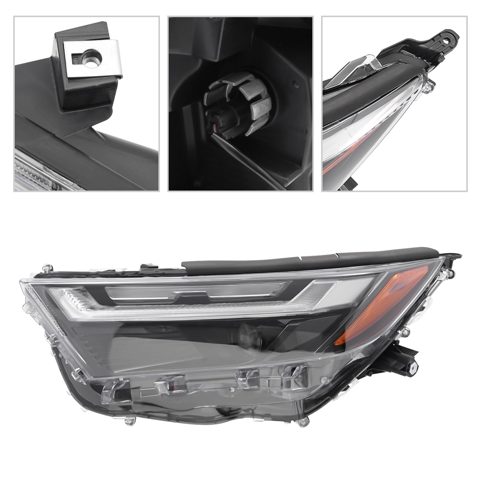 2022-2023 Toyota RAV4 XLE LED Left Driver Side Headlight Assembly Black Housing