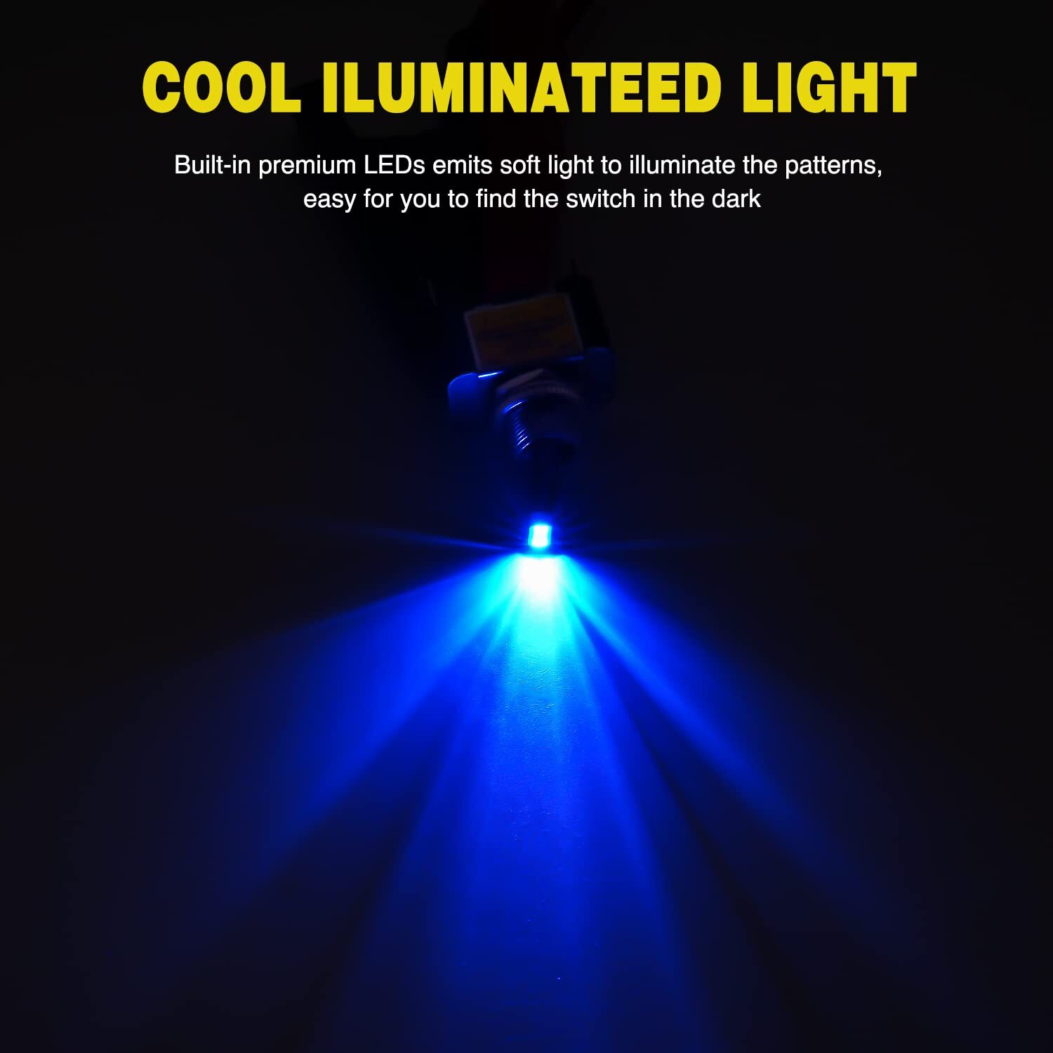 Blue LED Light 3Pin Rocker Toggle ON/Off Switch 30A 12V for Car Boat Marine Lot