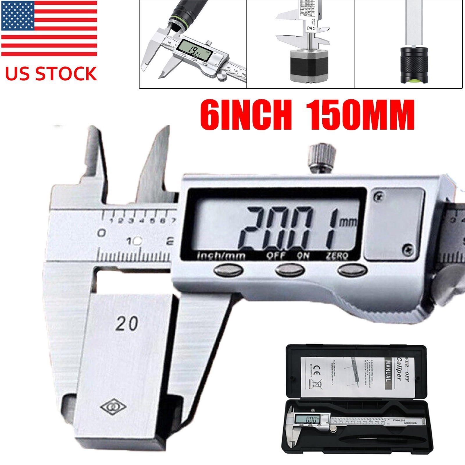 6″ 150mm Digital Caliper Micrometer LCD Gauge Vernier Electronic Measuring Tool