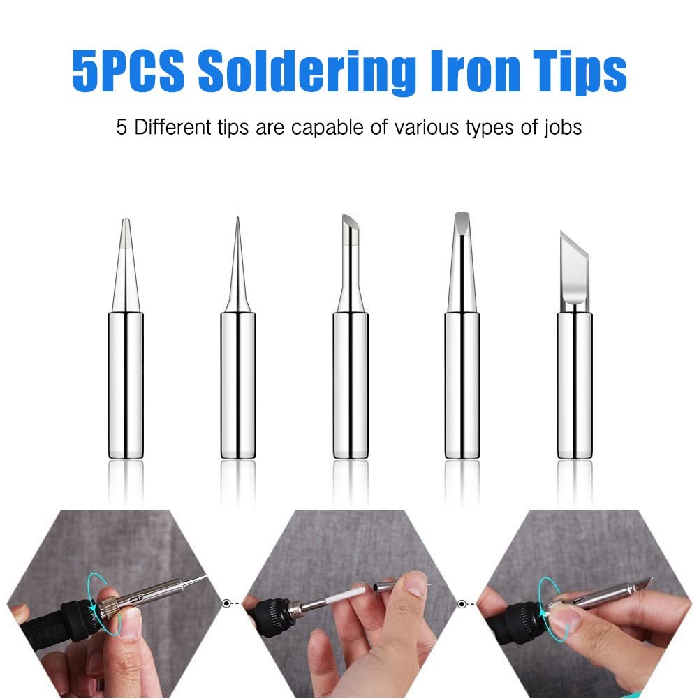 LDK 80W Soldering Iron Kit, LCD Digital Welding 80w Blue