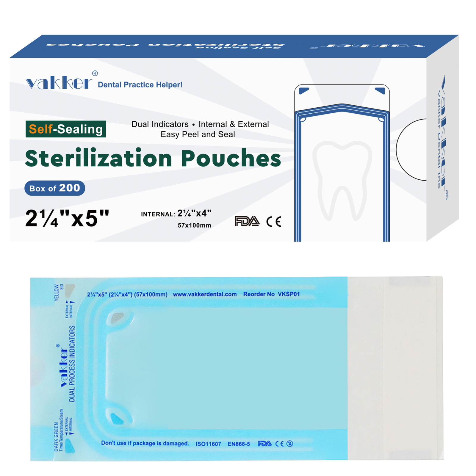 All Size Dental Self Seal Sterilization Pouches Autoclave Sterilizer Bag FDA