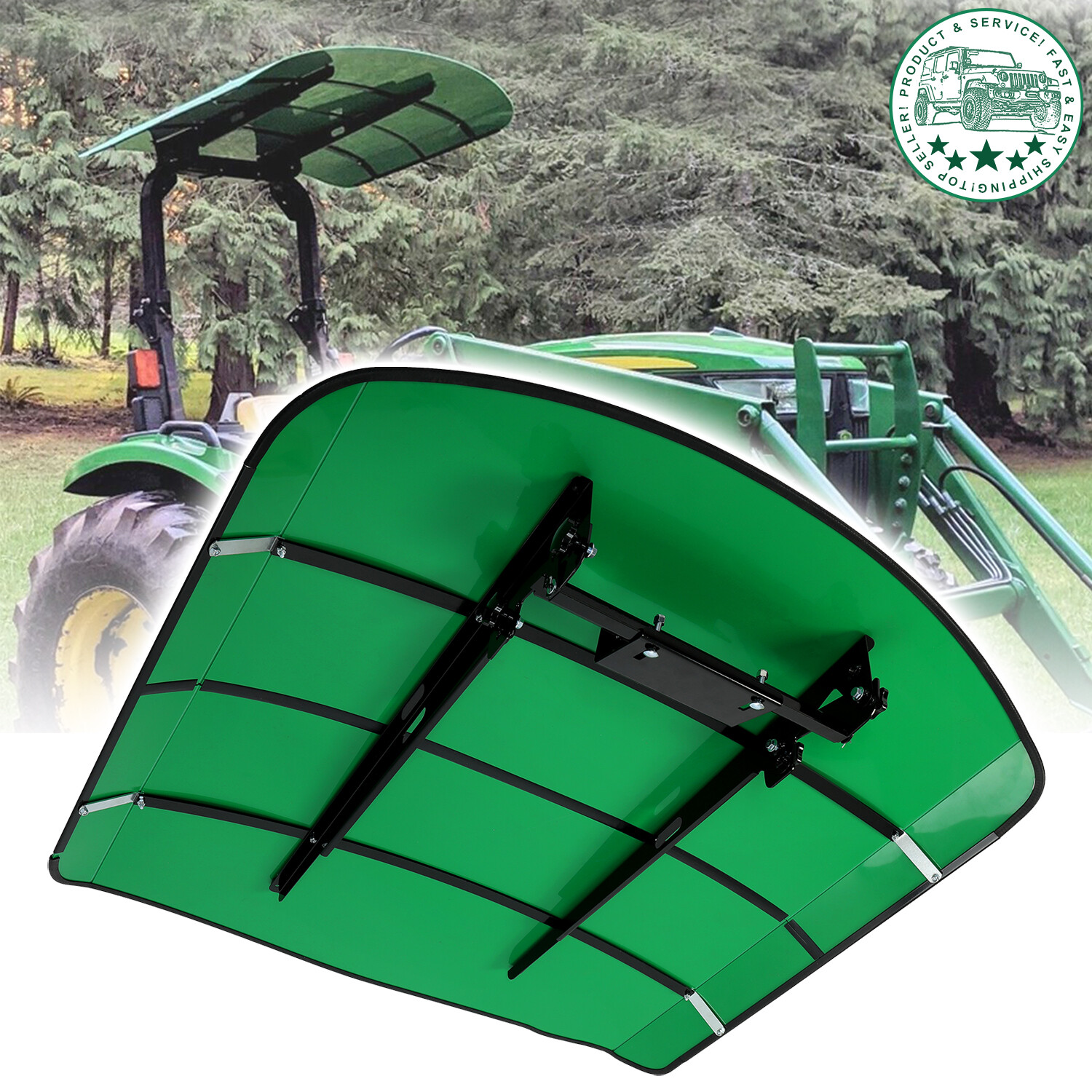 Green Tuff Top Tractor ROPS Canopy 52″ X 52″ For Tractor Mowers Umbrella