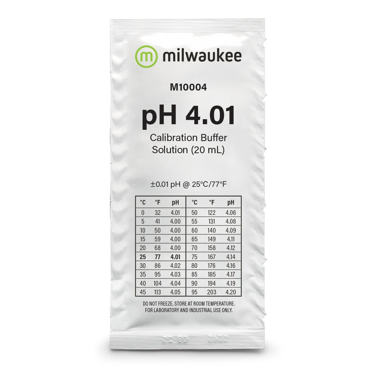 3x 20ml pH 4 Buffer Calibration Solution – milwaukee/m10004/hanna/hi70004/4.01