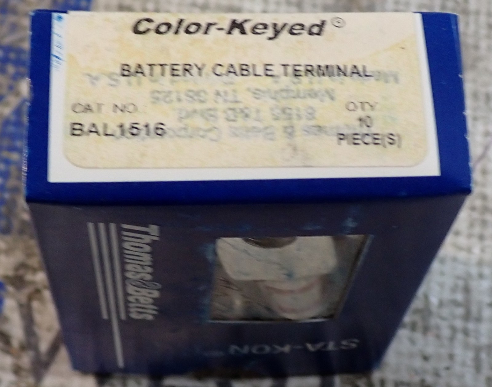 BOX OF 10 NEW – Thomas & Betts Color-Keyes Battery Cable Terminal BAL1516 PINK