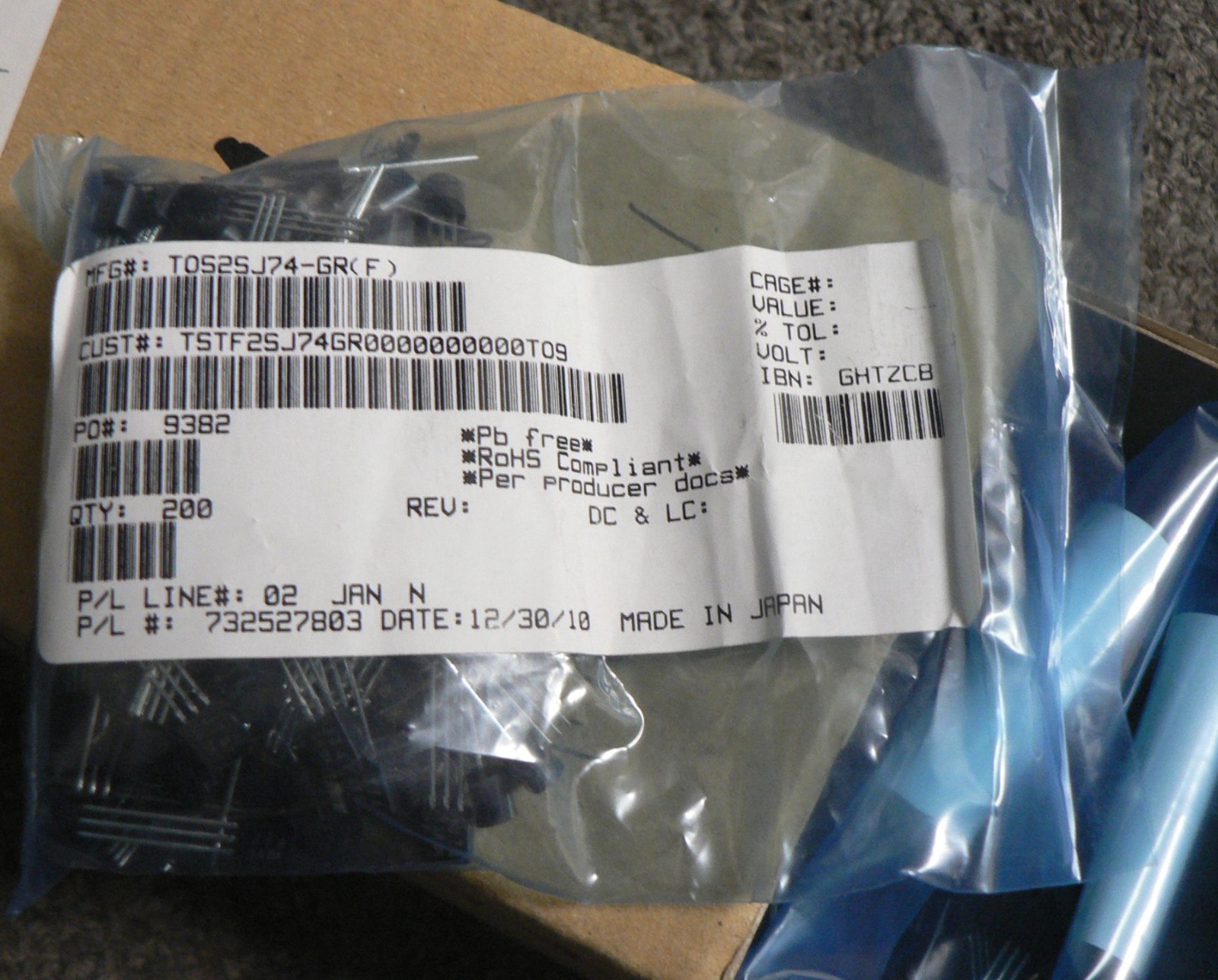 Toshiba 2SJ74 + 2SK170 LAB MATCH OCTET to 0.03mA / 4mV (9.6-11.0mA range “BL”)
