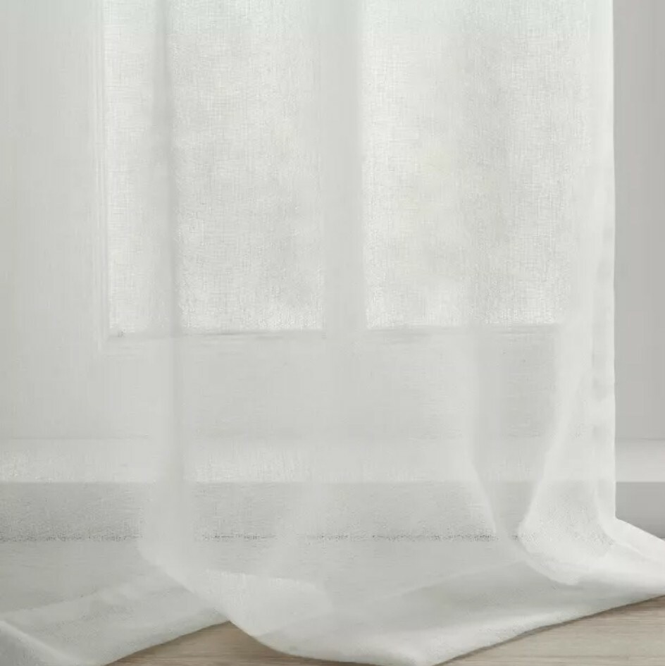 100% Polyester Floral Embellished Cuff Tab Top Solid Window Panel,MP40-5646