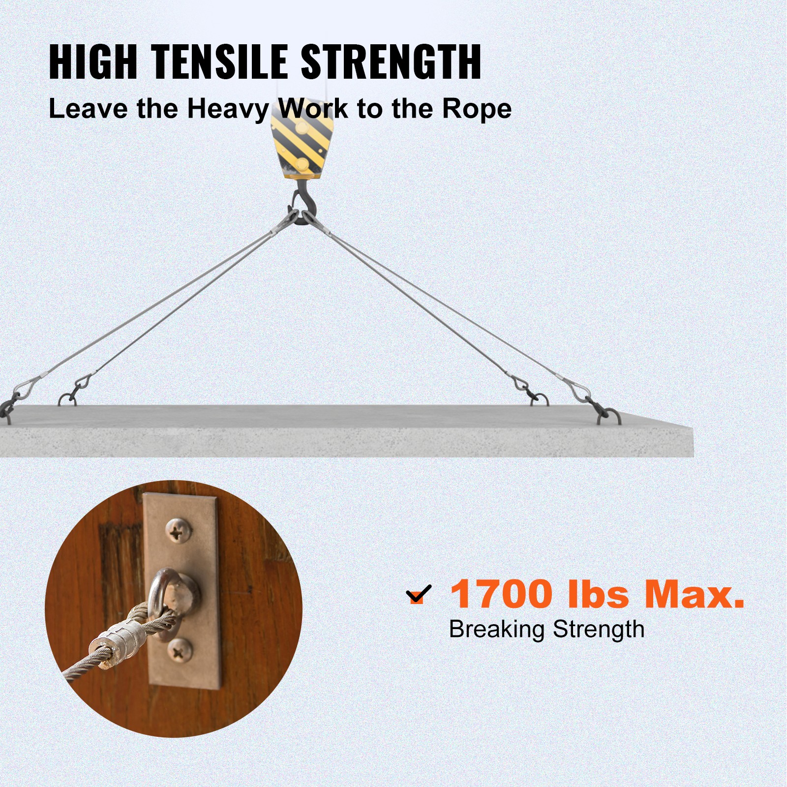 VEVOR T316 Stainless Steel Cable 1/8″ 7×7 Steel Wire Rope 500ft Cable Railing