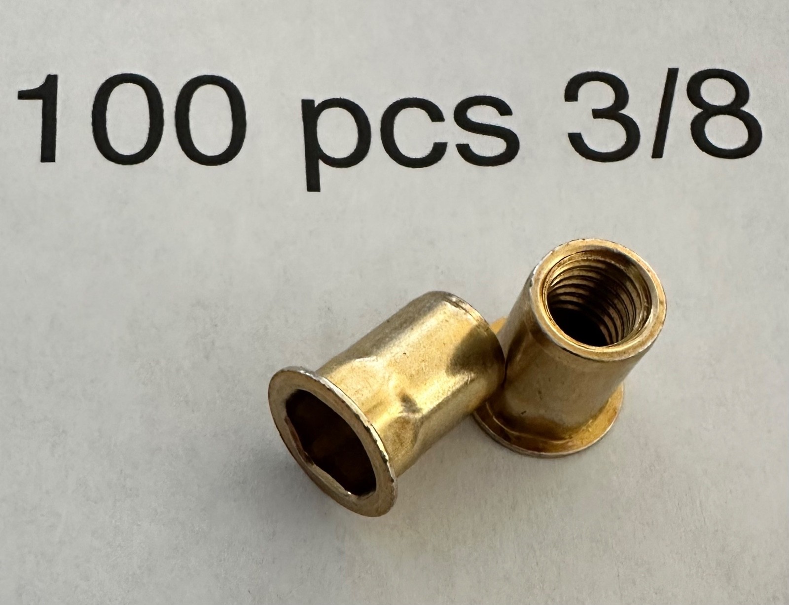 100 Pcs 3/8-16 Rivet Nut Rivnut Insert Nutsert Carbon Steel Zinc Plated