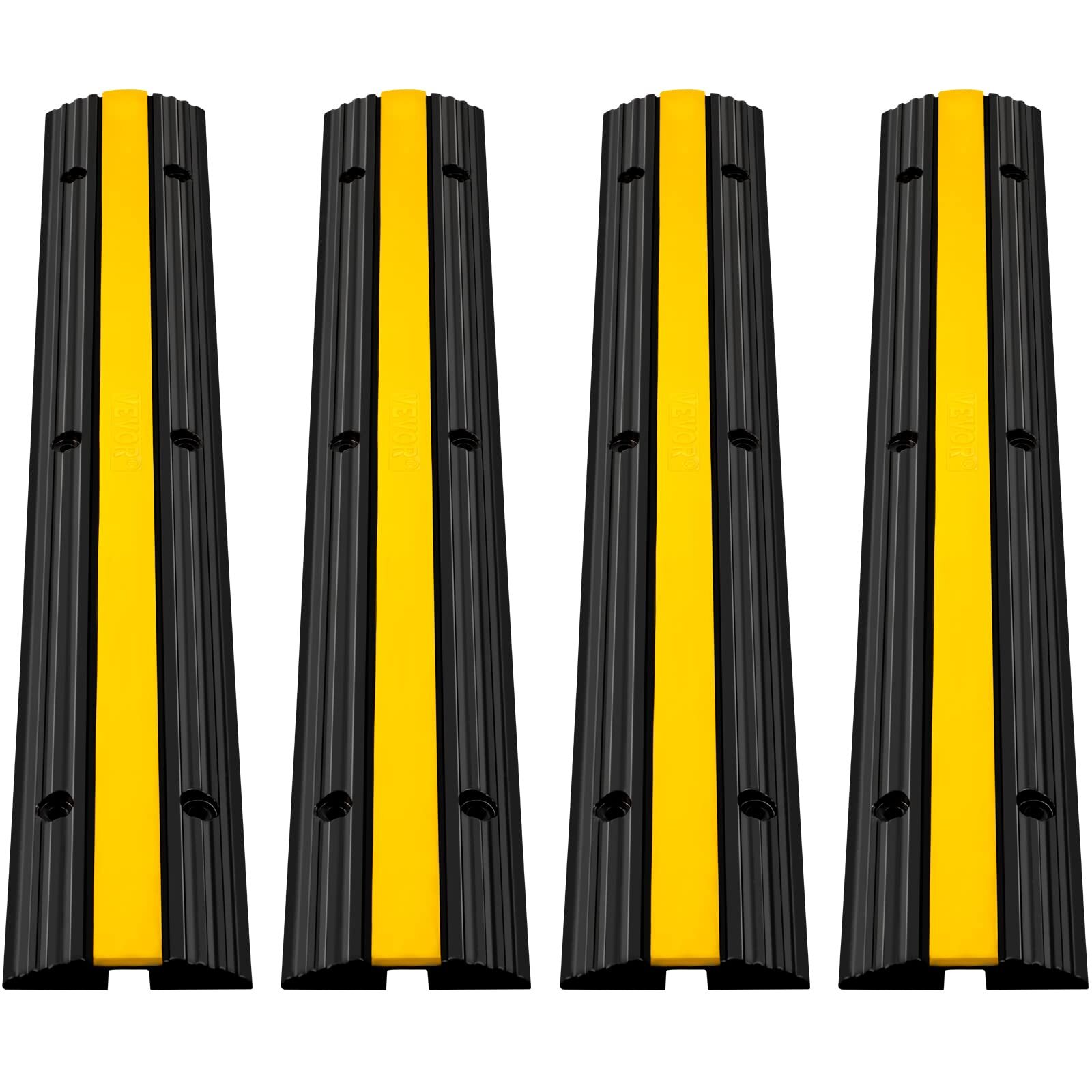 VEVOR 4PCS 1 Channel Speed Bumps Wire Hose 22000lbs Cable Protector Ramp