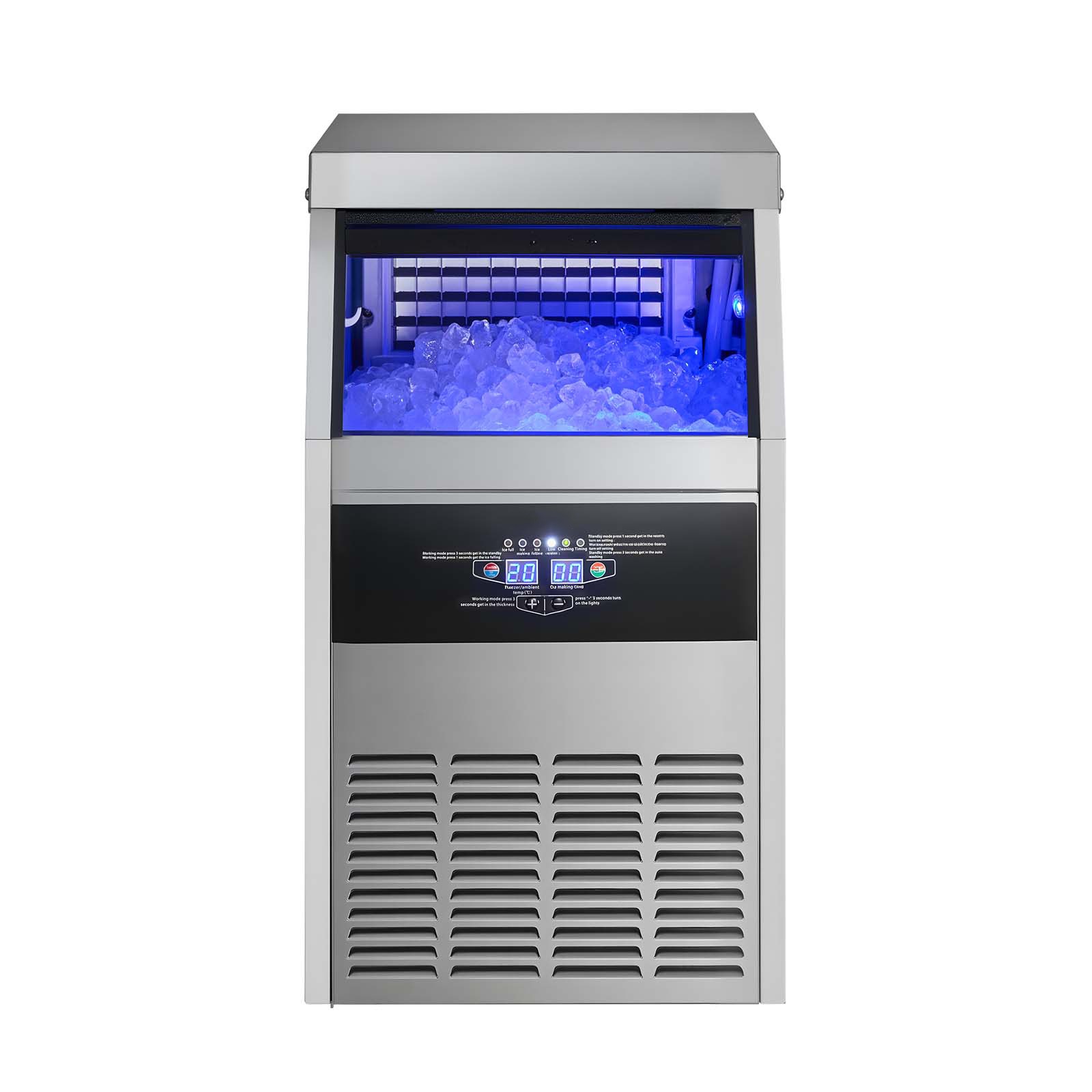 Uimoso 150lbs Commercial Ice Maker Built-in Ice Cube Machine Dual Water Inlet