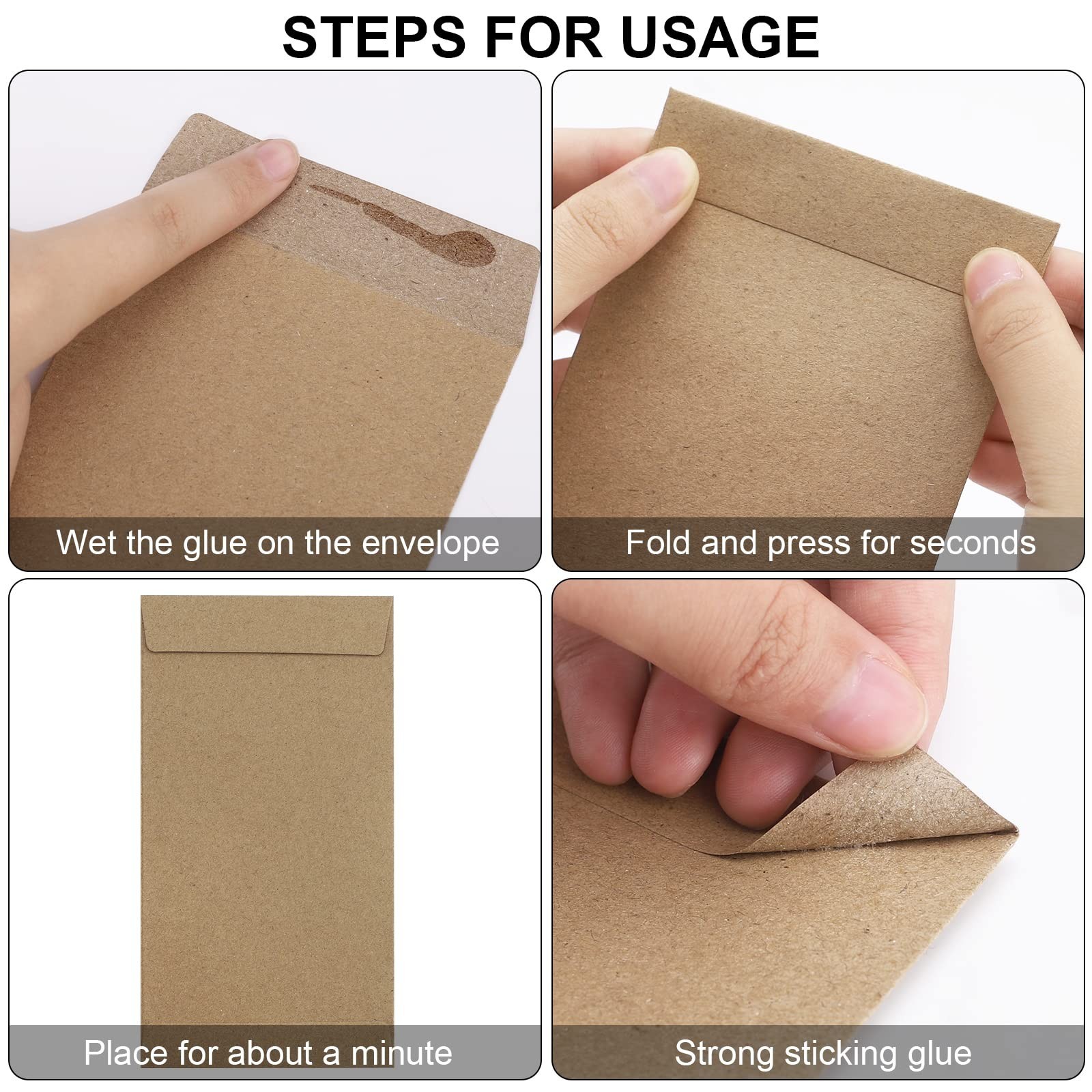 200 Pack Kraft Cash Envelopes 6.7×3.5 Fit for Envelope Money Saving Challenge…