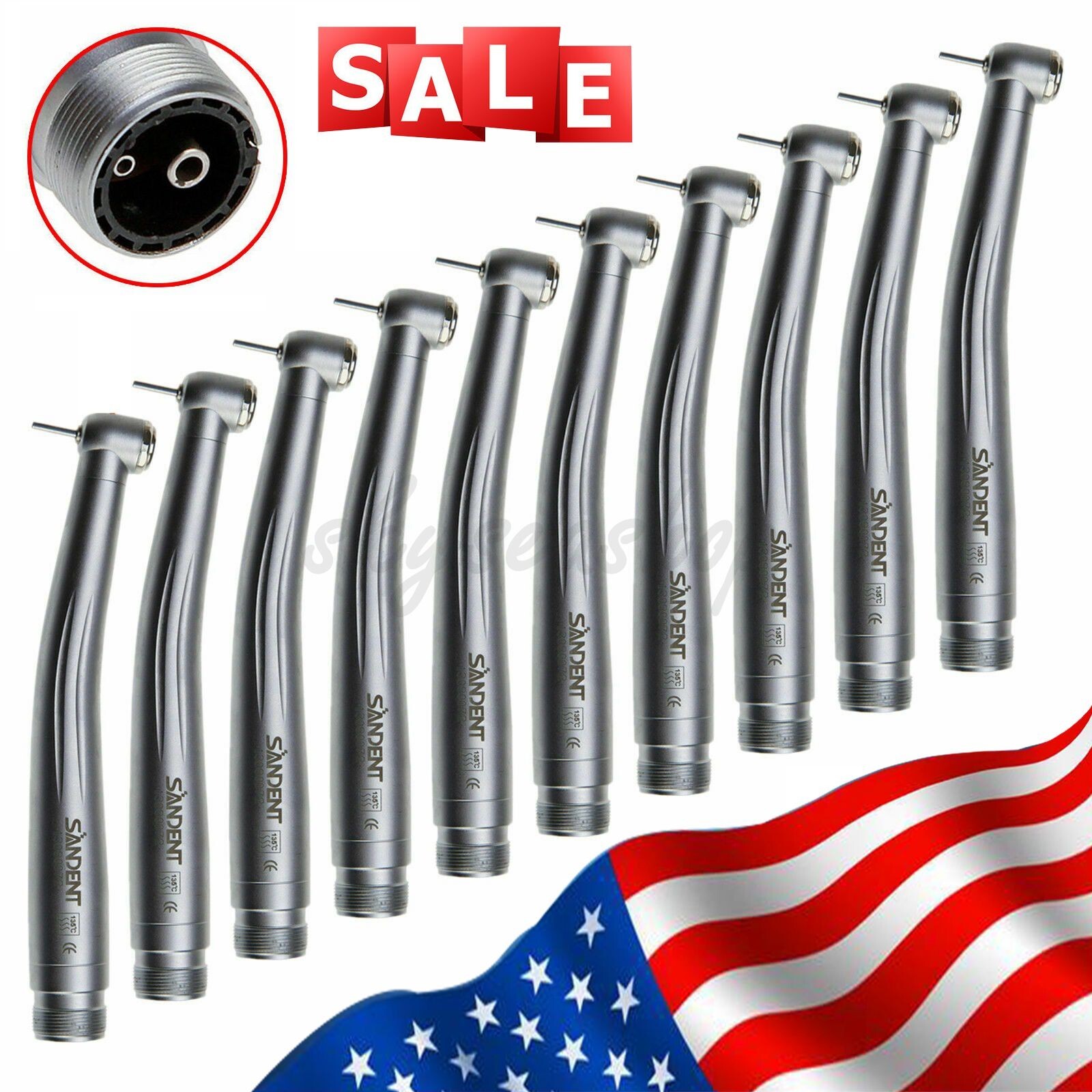10 PCS NSK Pana Max Style Dental High Speed Turbine Handpiece Push Button 2Holes
