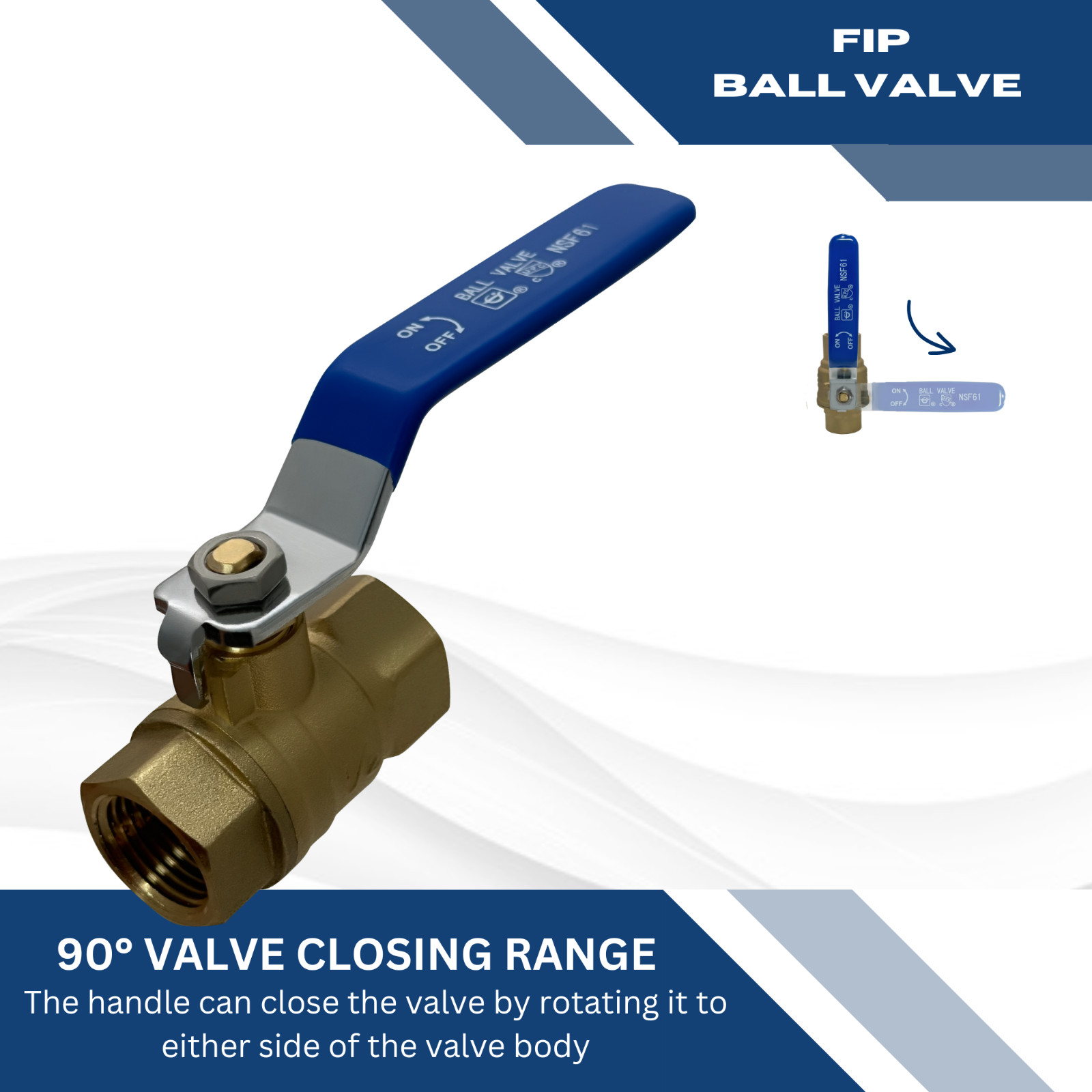 1) 3/4″ FEMALE THREADED BALL VALVE, LEAD FREE BRASS, 600 PSI, WATER OIL GAS