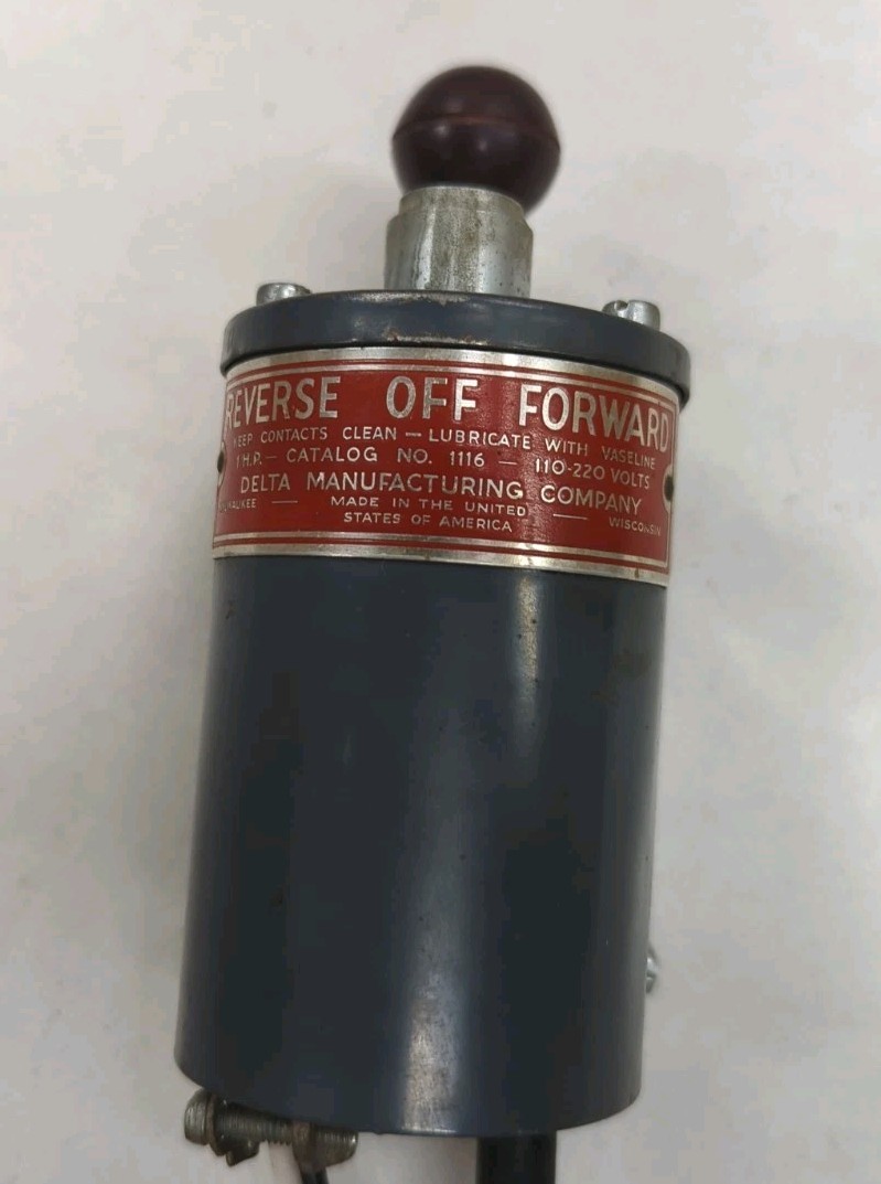 Delta Manufacturing Company Forward Reverse Drum Switch No. 1116 1HP 110-120volt