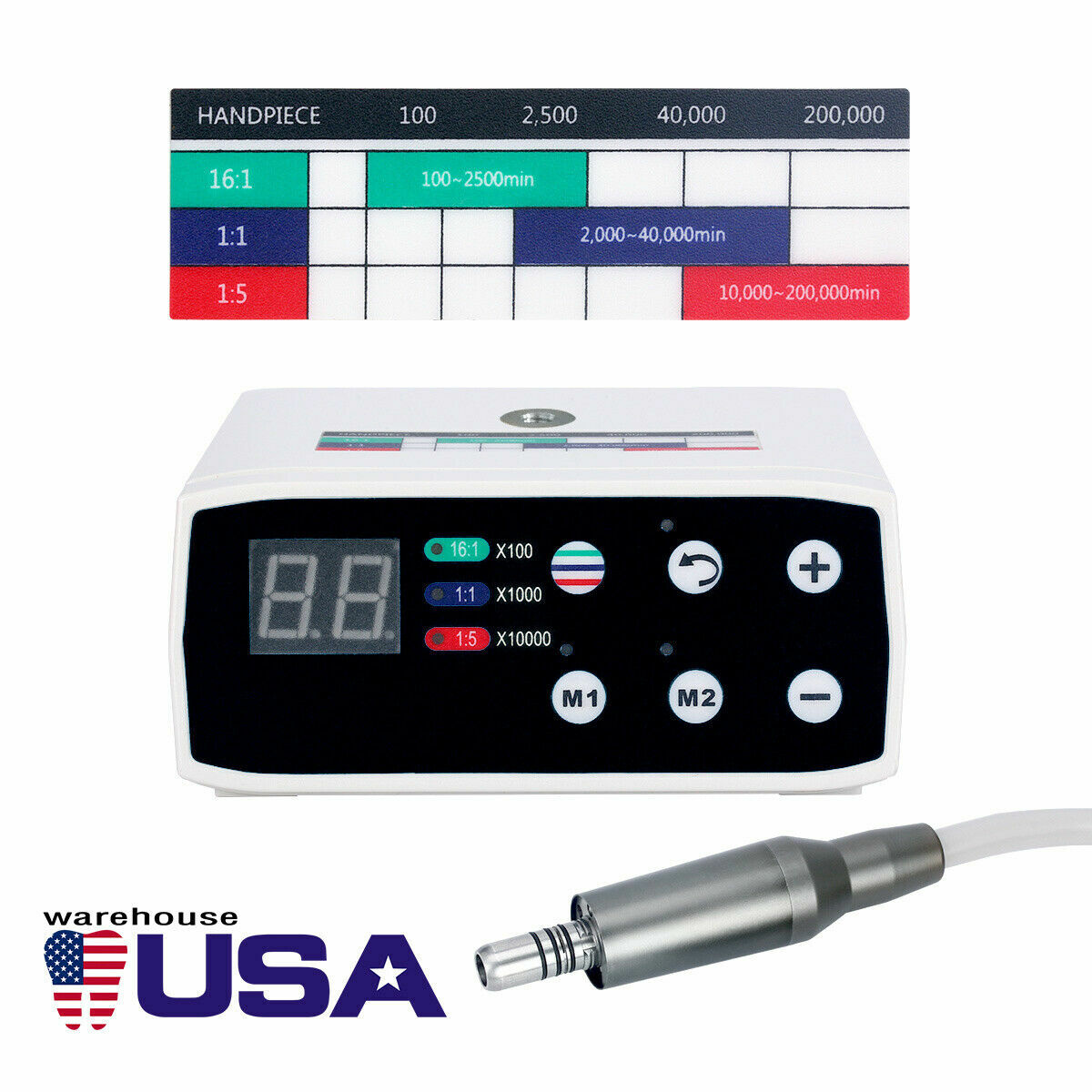 NSK Style Dental Brushless LED Electric Micro Motor 1:1/1:5 Increasing Handpiece