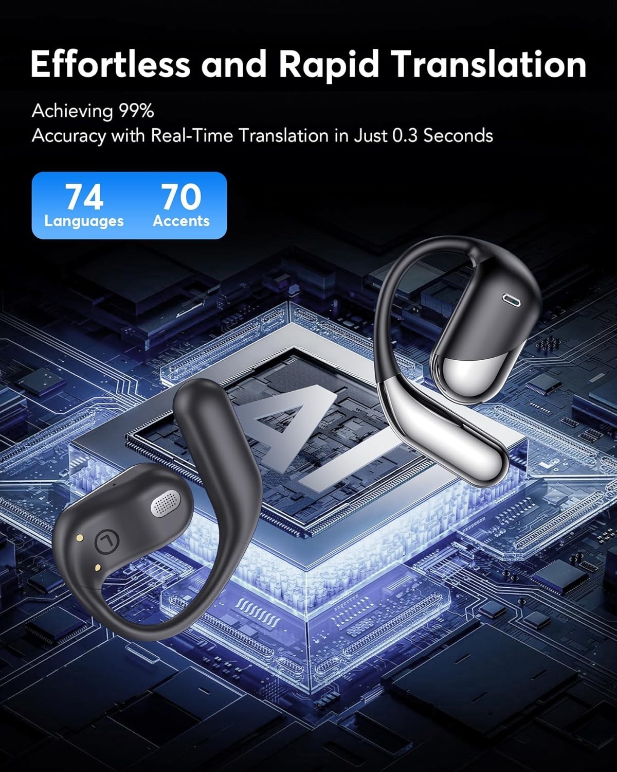 Translation Earbuds Real Time – AI 144 Language Translator Earbuds, Audifonos US