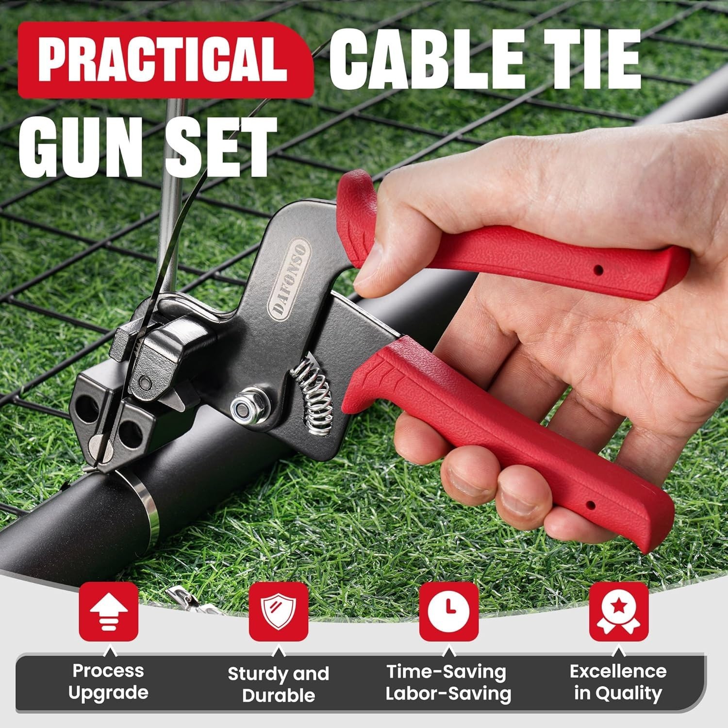 Cable Tie Tool Gun Stainless Steel Cable Tie Tool Repair W/150PCS Metal Zip Ties