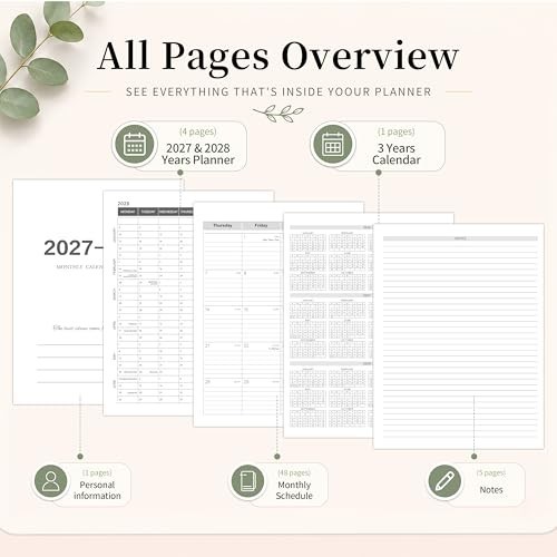 2027-2028 Monthly Planner, Jan 2027-Dec 2028, A4 2027 – Dec Black