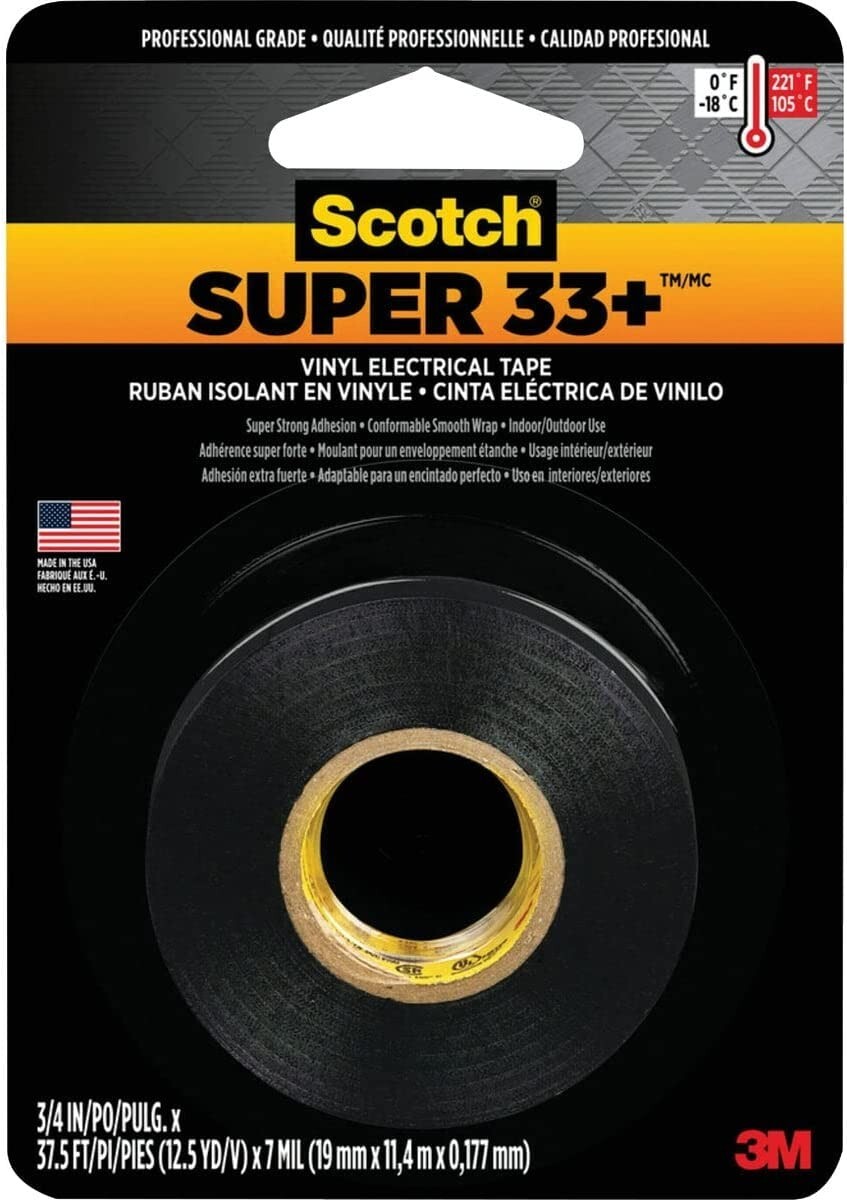 3M 33+TM Vinyl Electrical Tape 3/4X450 Vinyl Plastic Indoor and Outdoor use