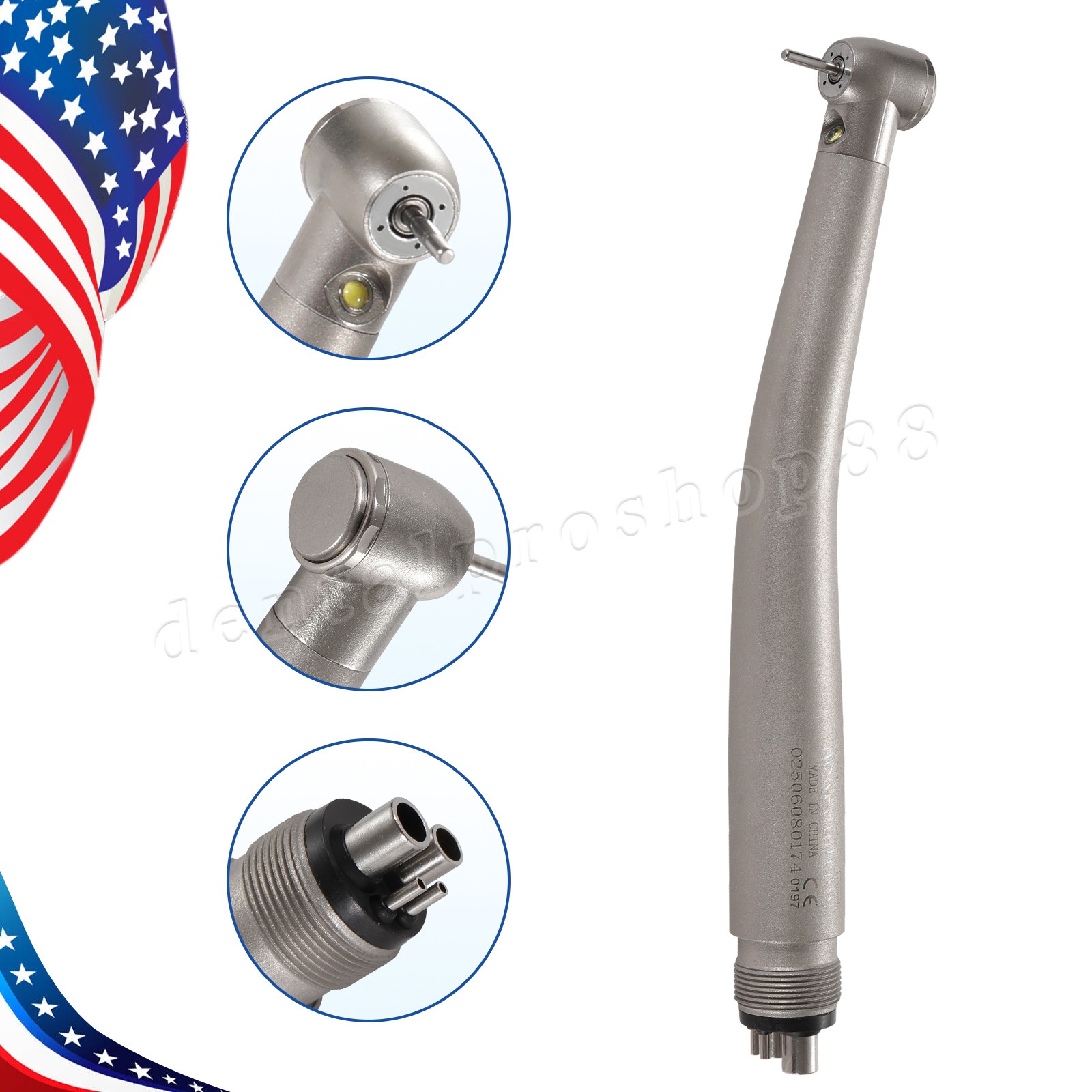 Standard Dental Fiber Optic LED E-generator high speed handpiece Turbine 4 Holes