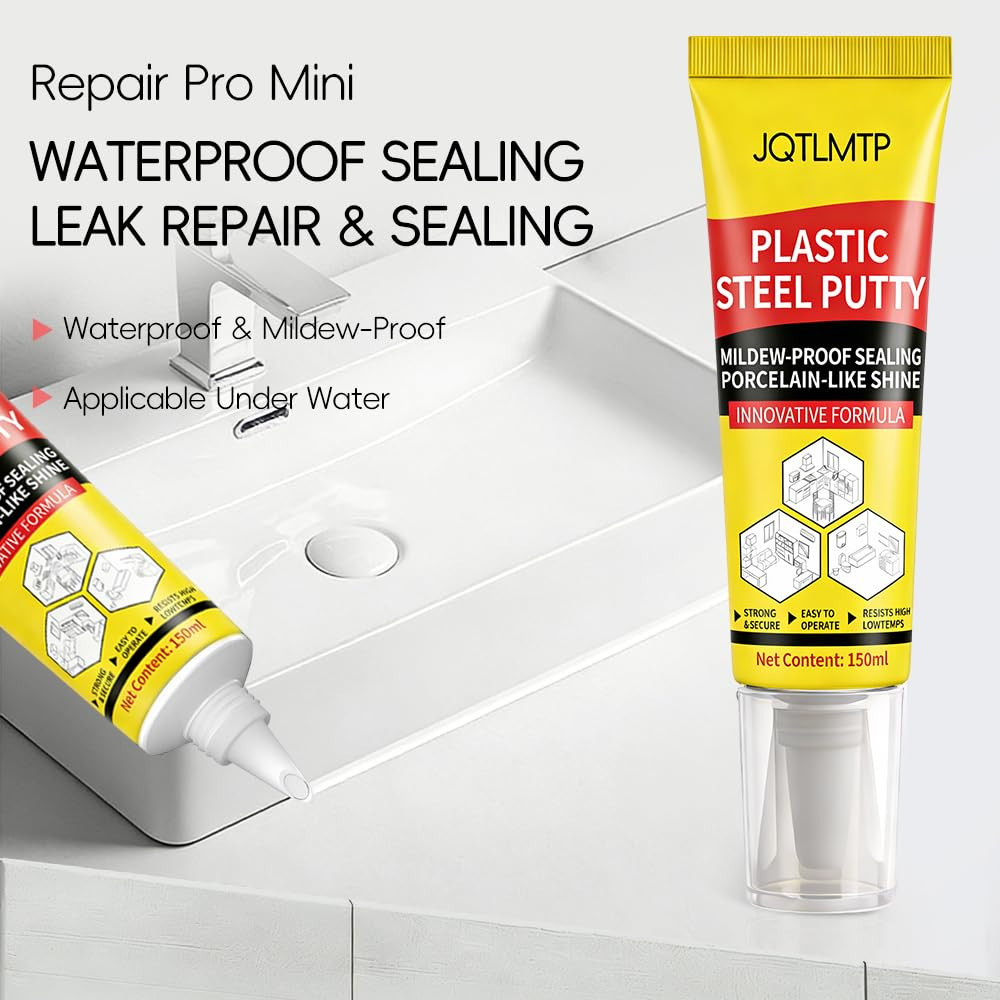 2-Pack, 150Ml Each Plastic Steel Mud Waterproof Silicone Sealant Caulk, Fast Cur