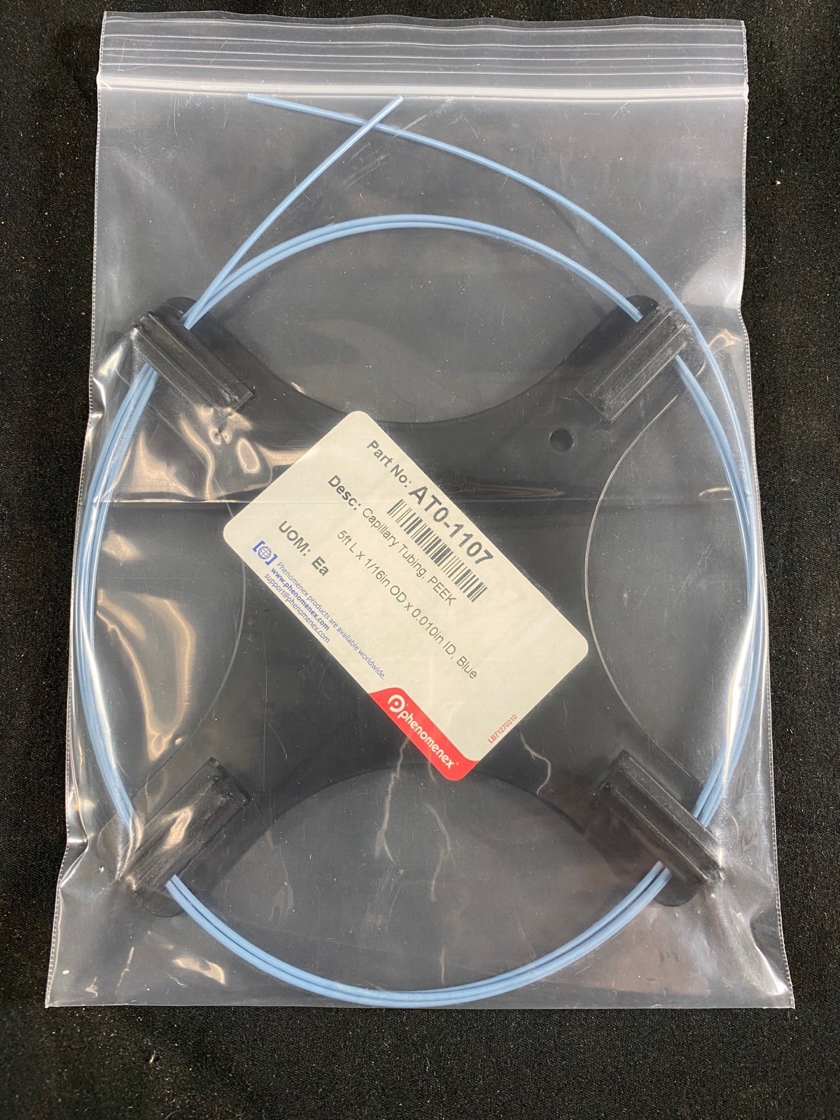 PHENOMENEX Capillary Tubing PEEK 5ft L x 1/16in OD x 0.010in ID Blue AT0-1107