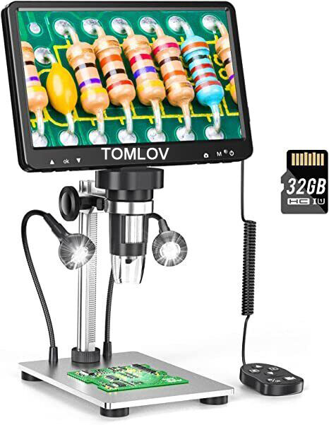 TOMLOV Digital Magnifier 1200X 7” Coin Microscope camera Soldering Microscope