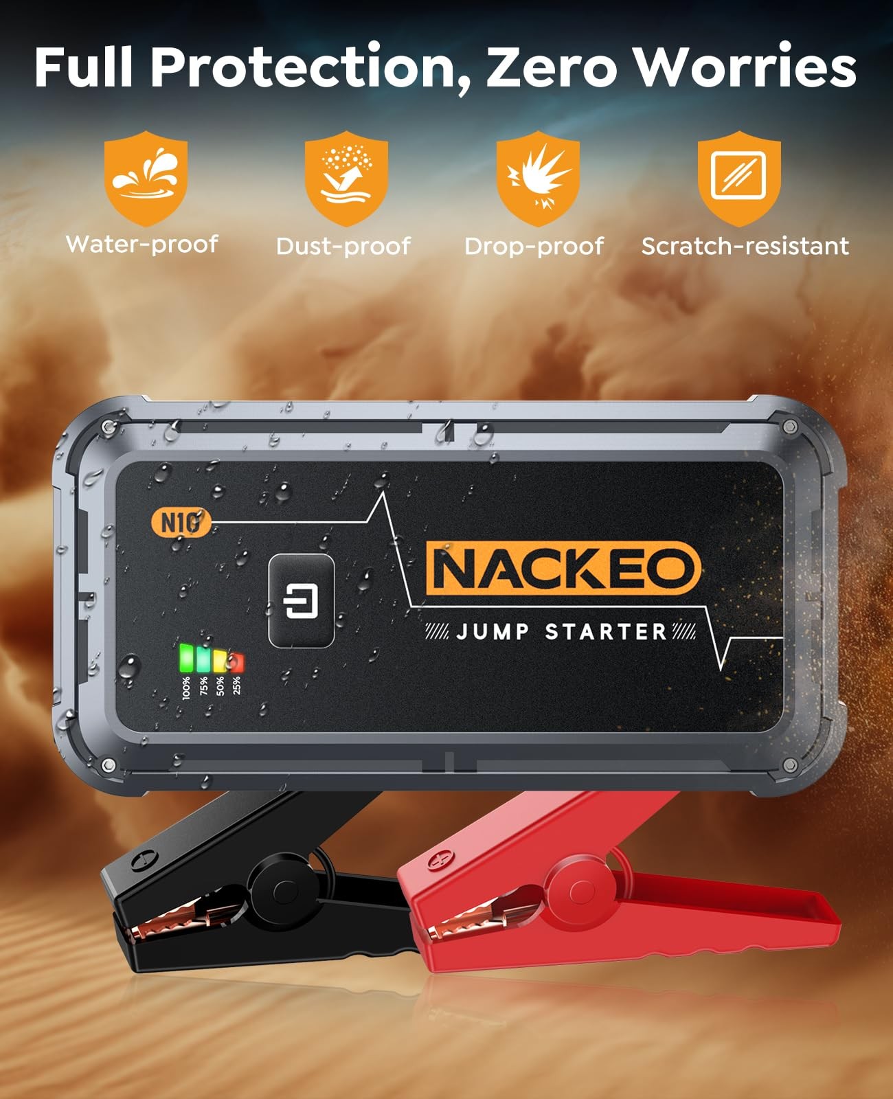NACKEO Portable Car Battery Jump Starter 5000A Car Jump Starter Battery Pack