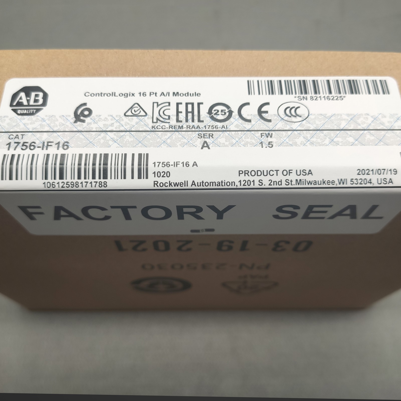 New For 2021 Sealed Allen Bradley 1756-IF16 SER A ControlLogix Input Module 16Pt