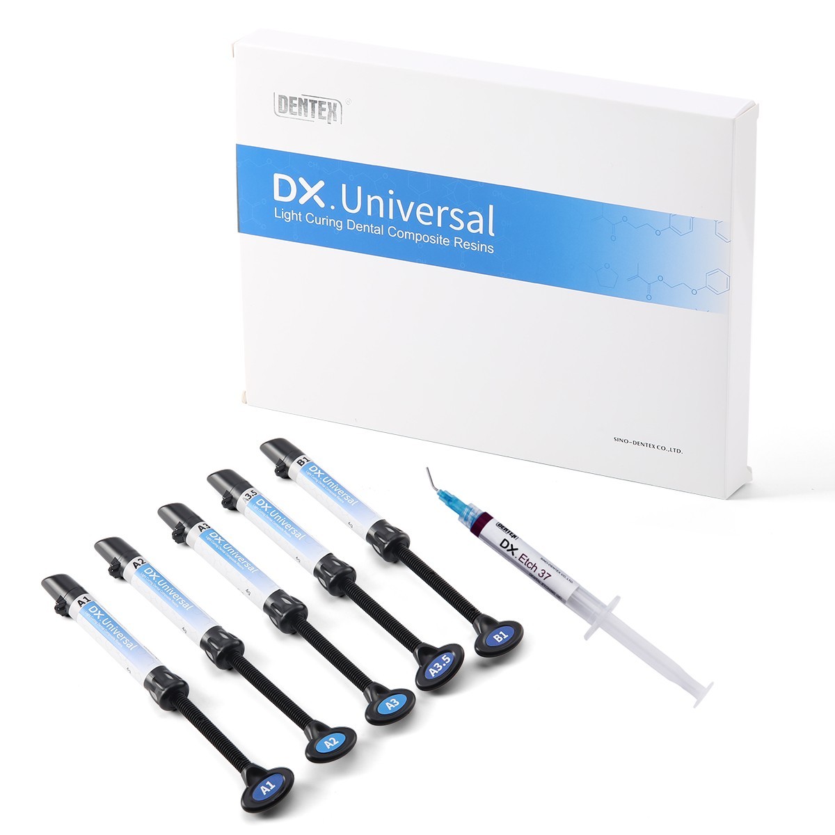DENTEX Dental Light Cure Composite Resin Syringe Kit Shade A1 A2 A3 A3.5 B1