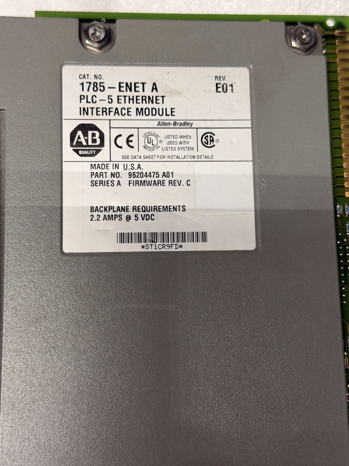 —USED COMBO—Allen Bradley 1785-L80B/E & 1785-ENET A Processor & Ethernet Module