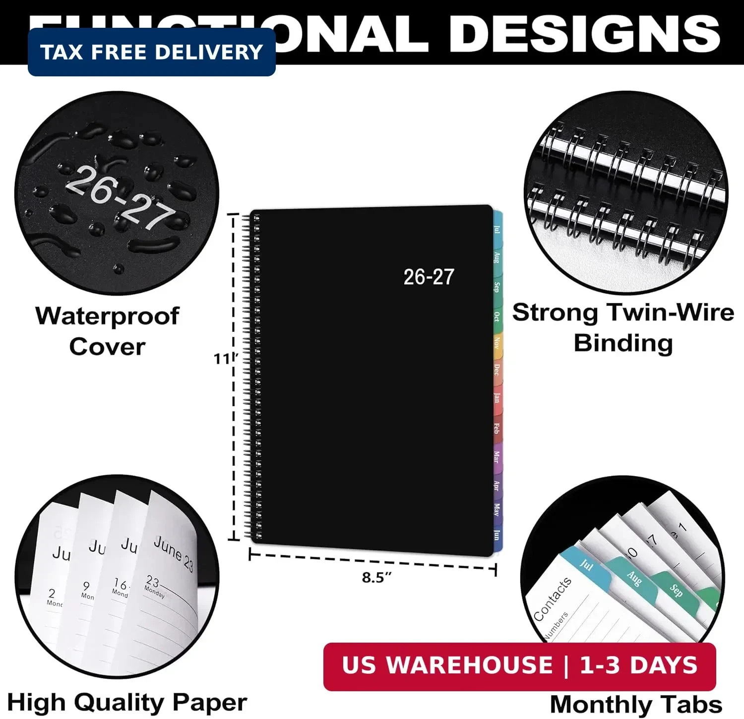 Weekly and Monthly Planner 2026-2027, July 2026-June 2027, 8.5” x 11” | Academ